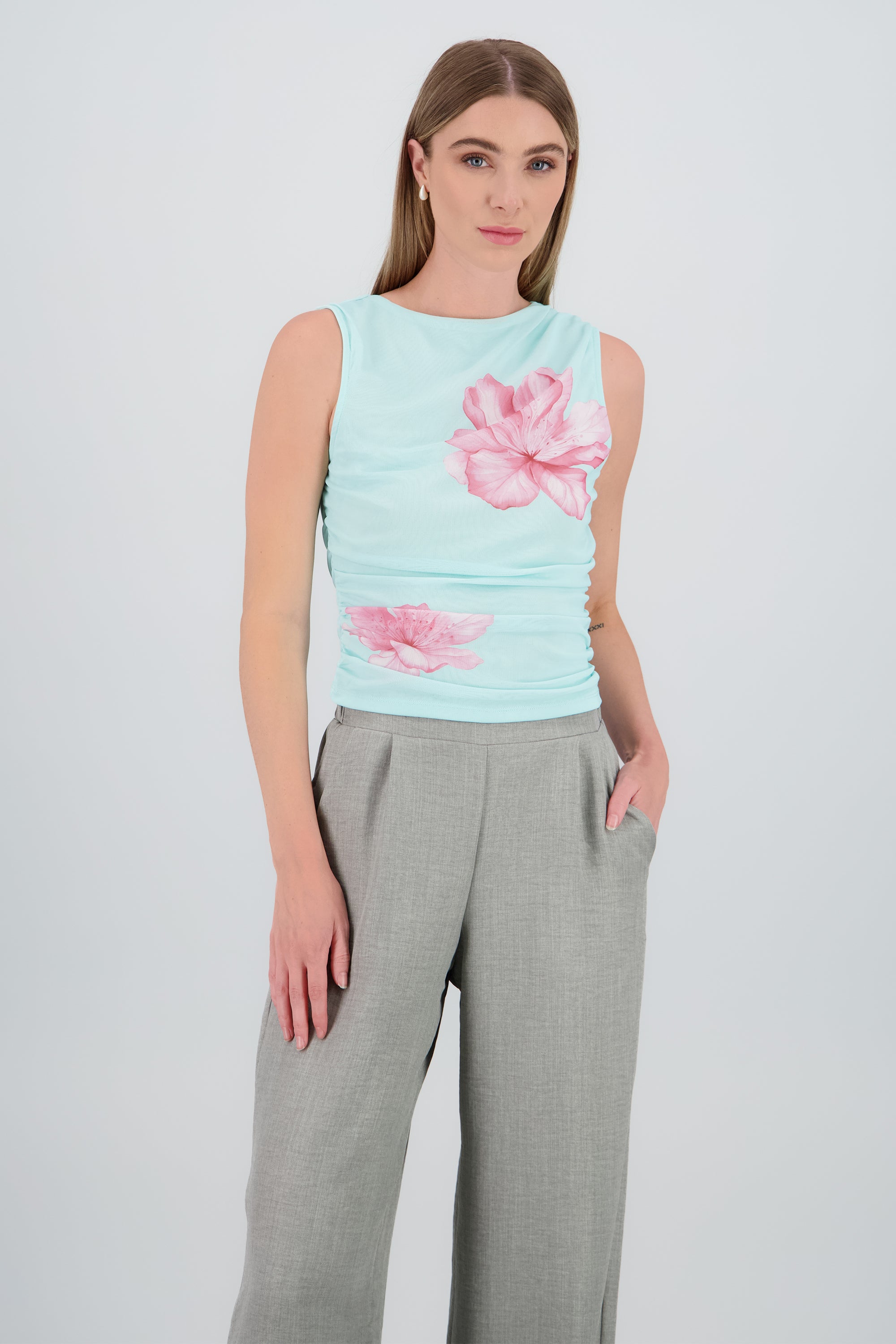 Top mesh flor degradado MENTA