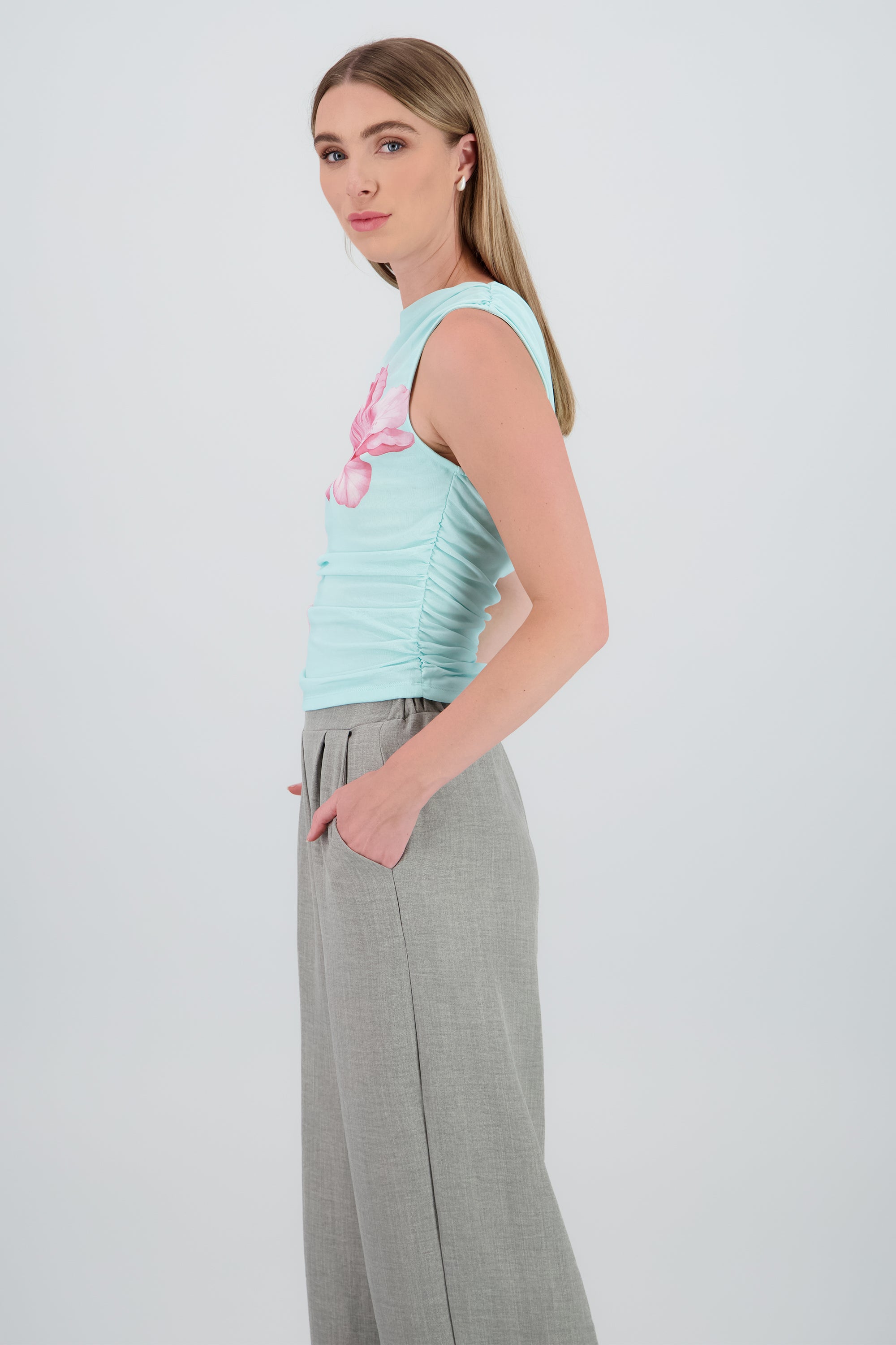 Top mesh flor degradado MENTA