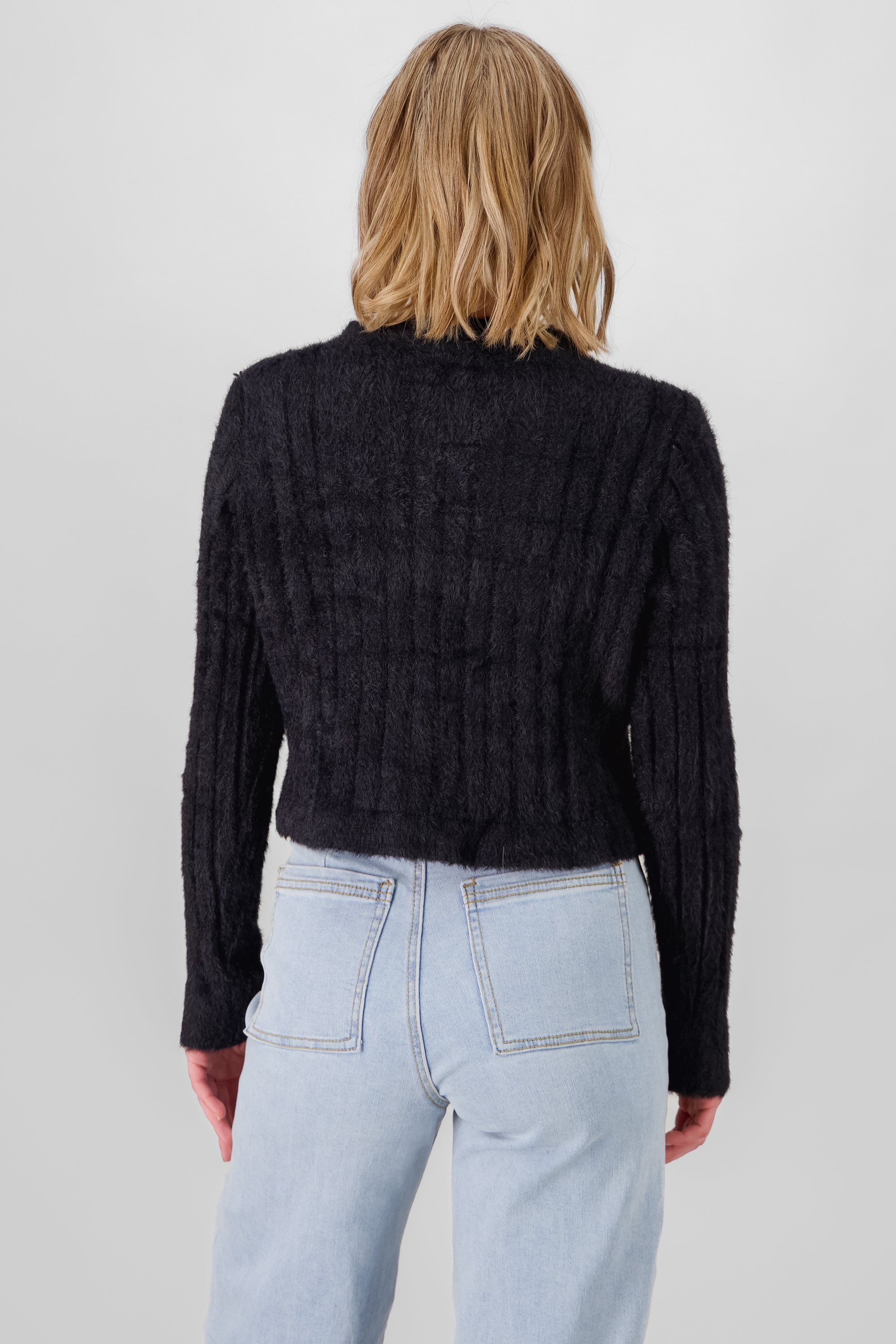 Cardigan suave detalle parche NEGRO