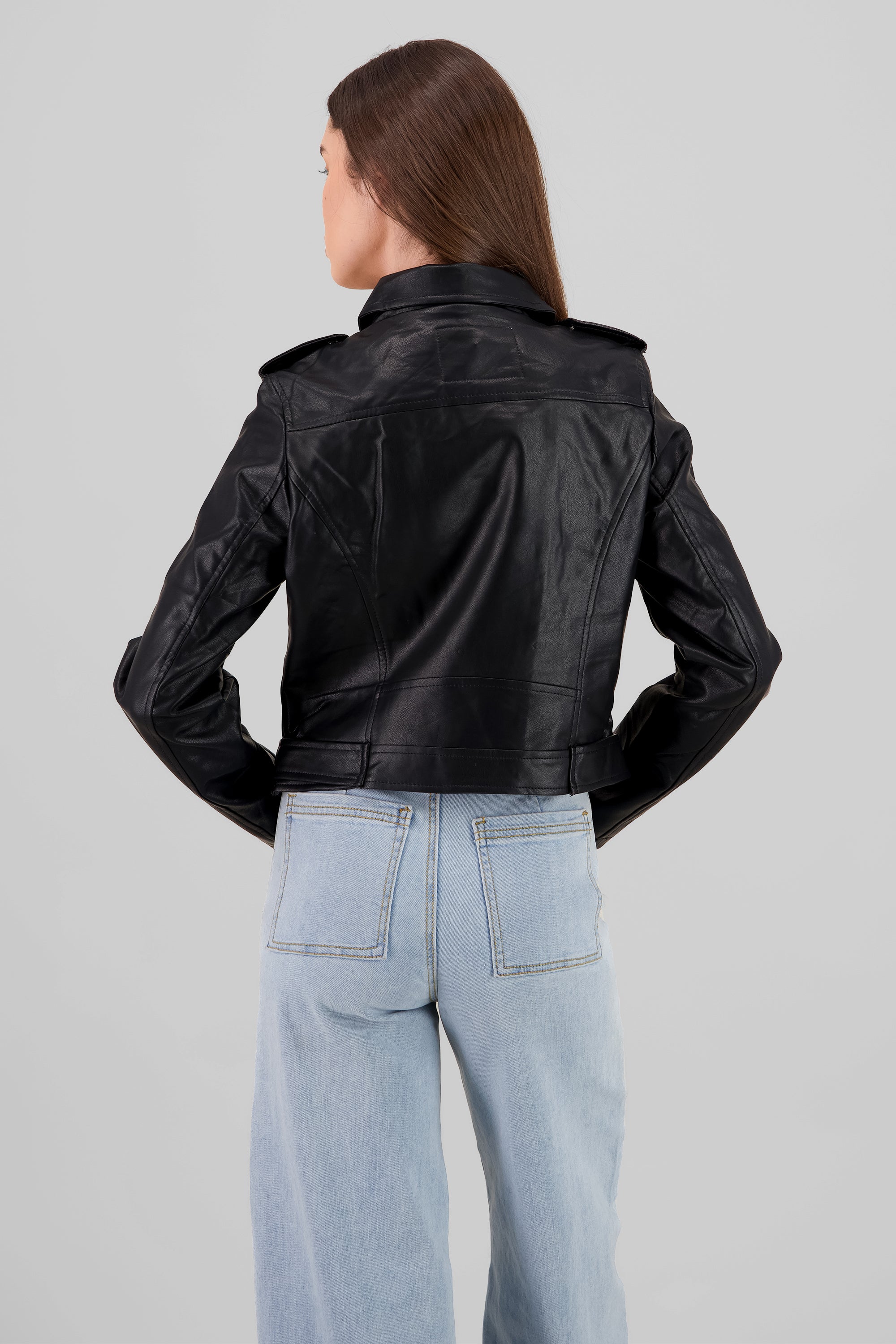 Chamarra Biker Pu NEGRO