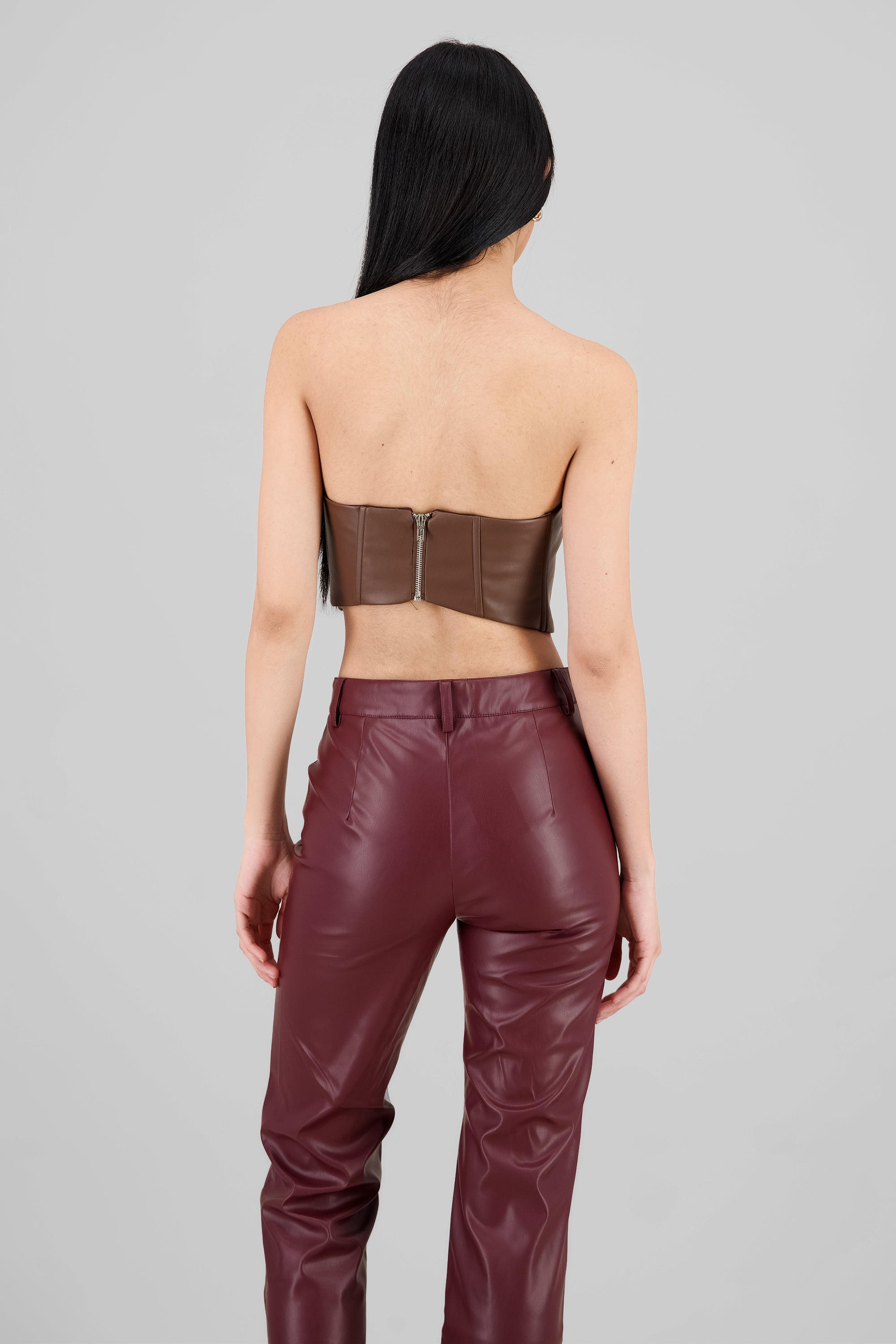 Top strapless pu CAFE