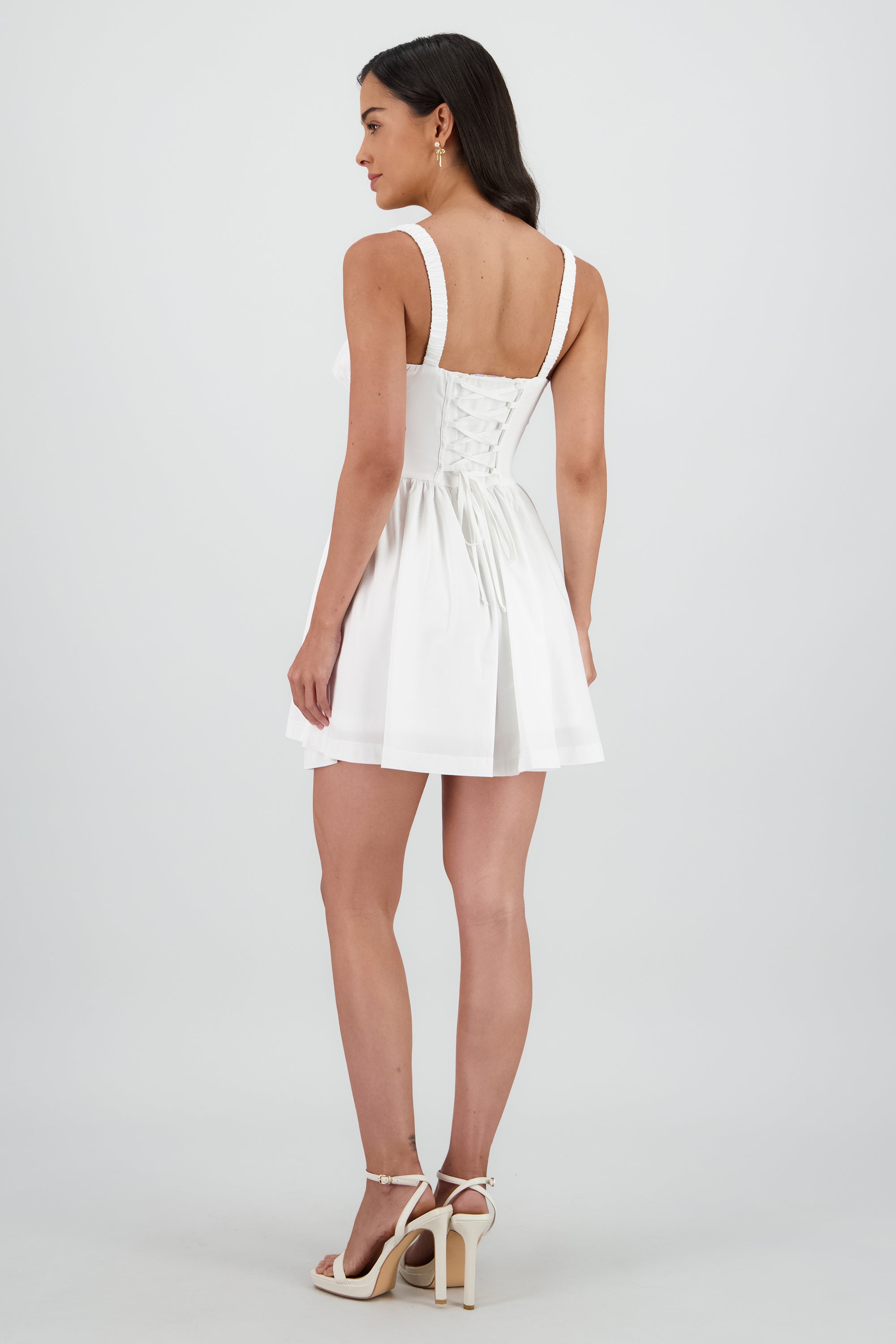 Vestido mini corset liso BLANCO