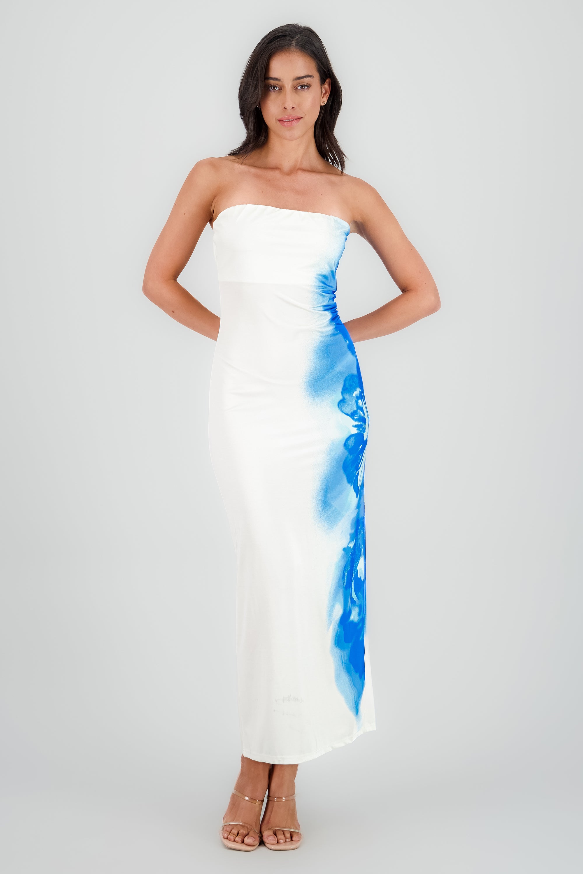 Vestido satin mini AZUL COMBO
