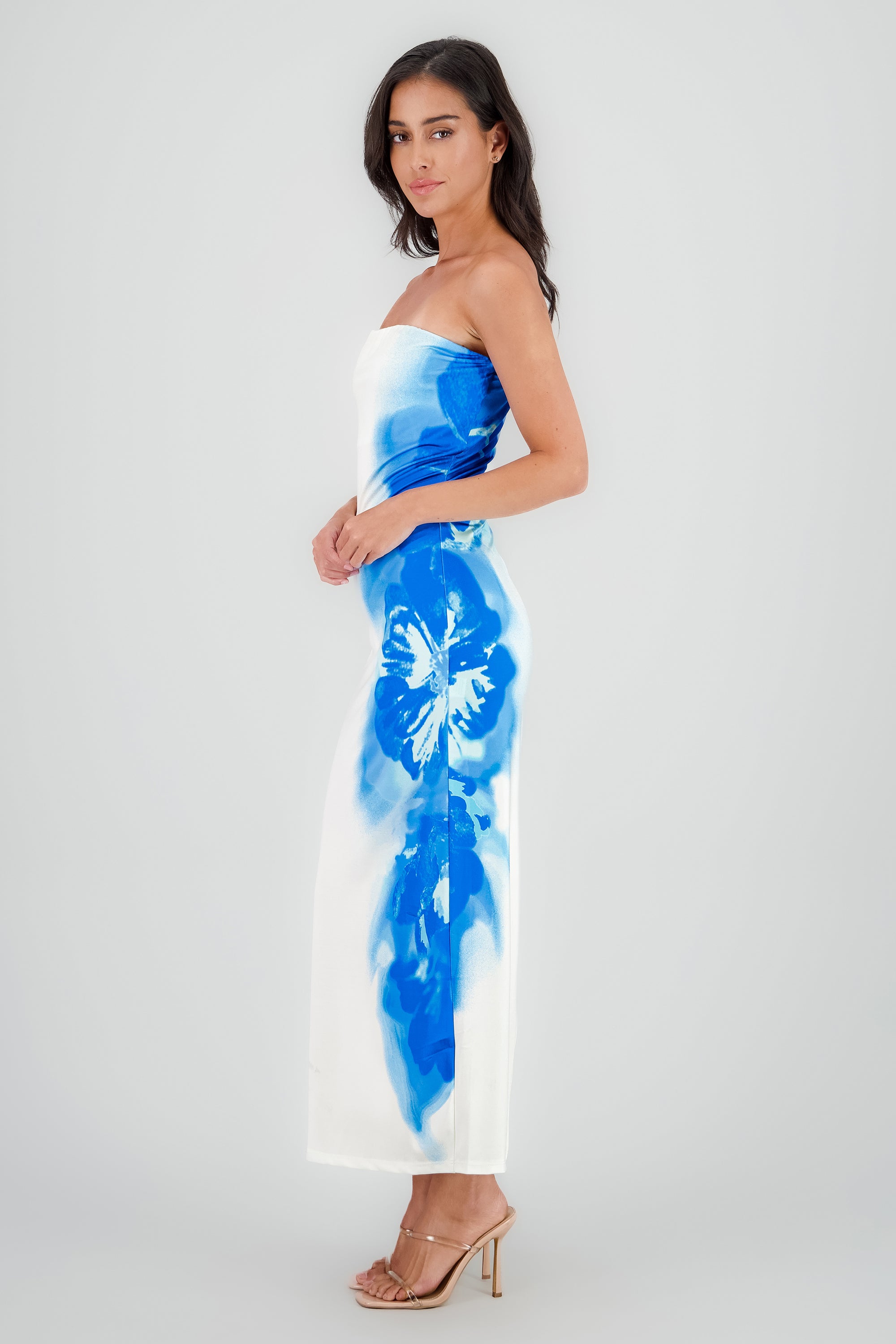 Vestido satin mini AZUL COMBO
