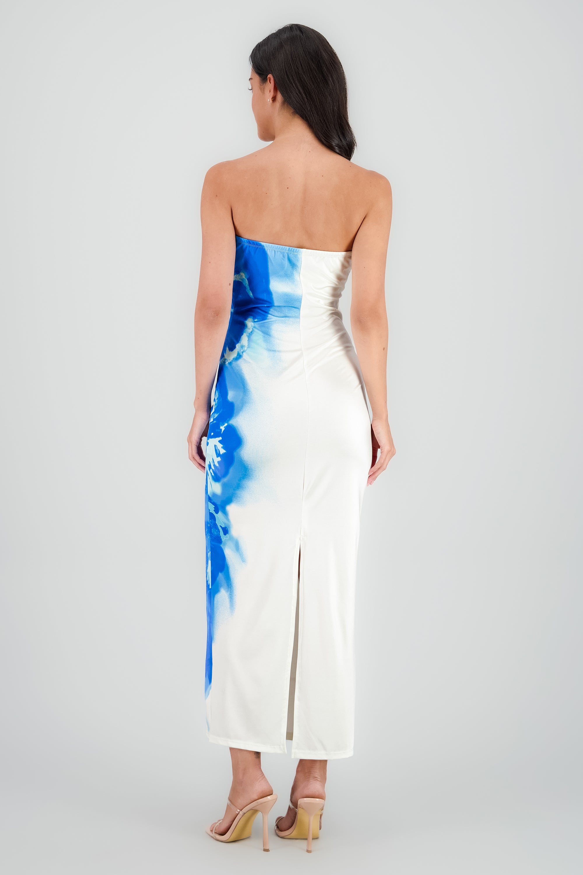 Vestido satin mini AZUL COMBO