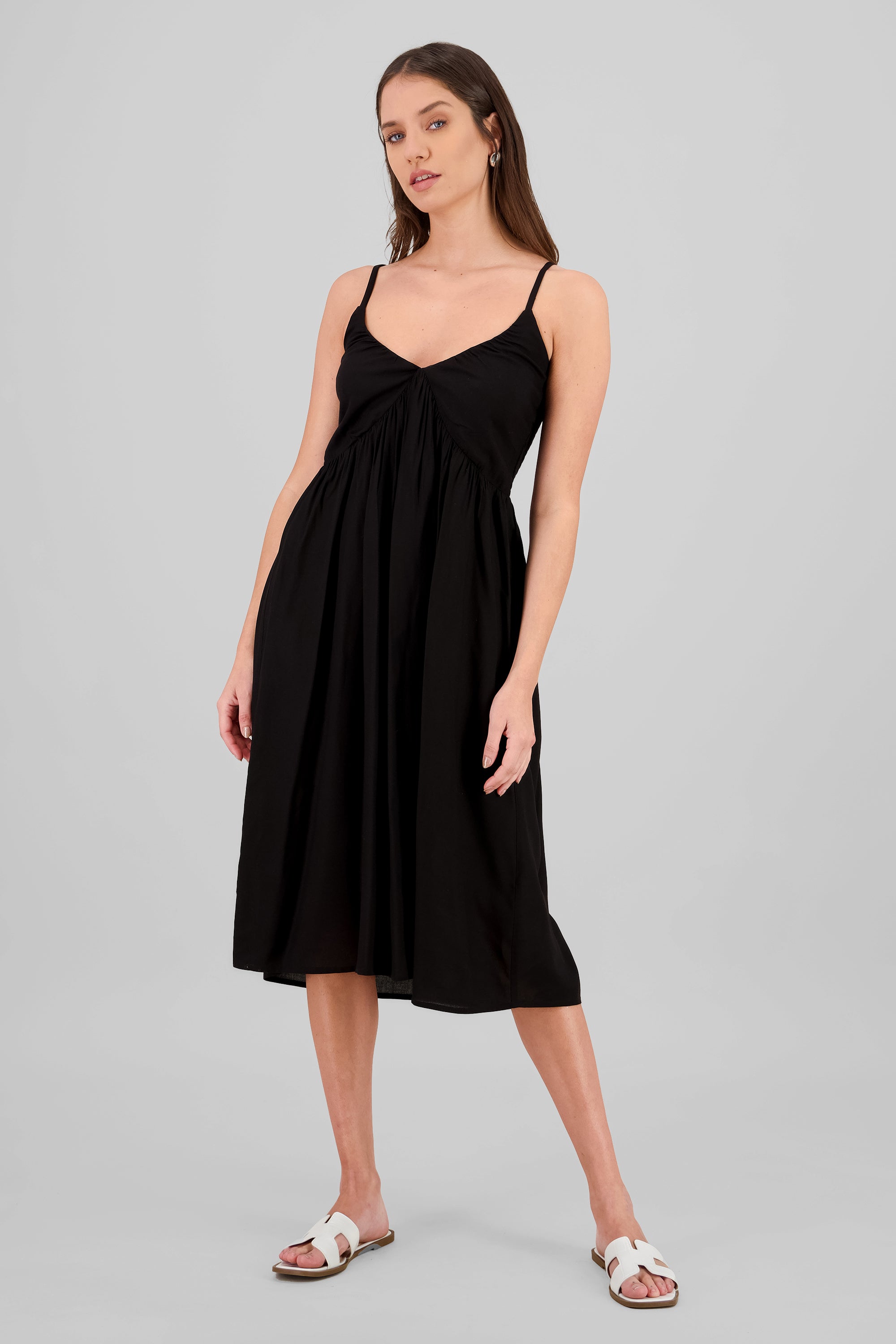 Vestido ligero con espalda cruzada NEGRO