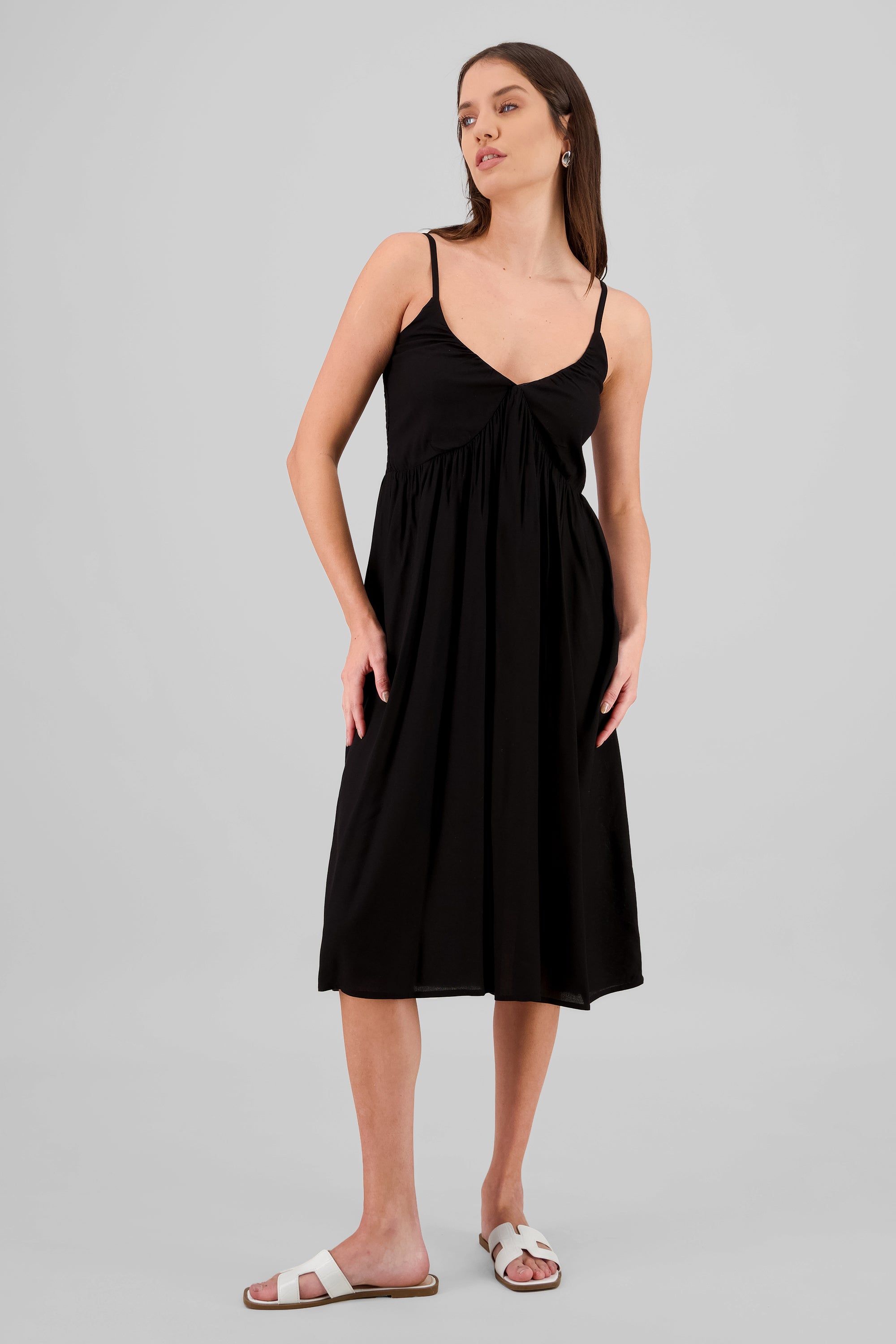 Vestido ligero con espalda cruzada NEGRO