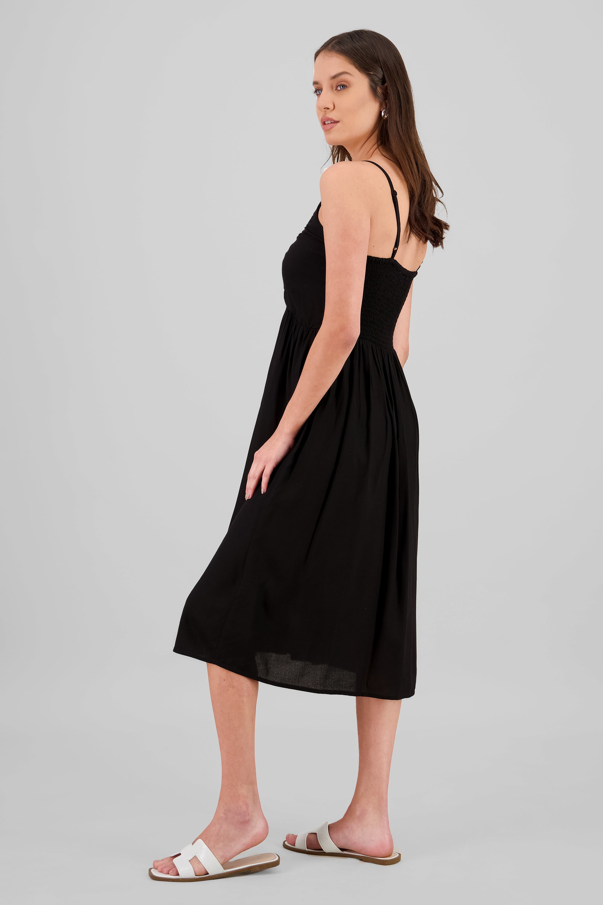 Vestido ligero con espalda cruzada NEGRO