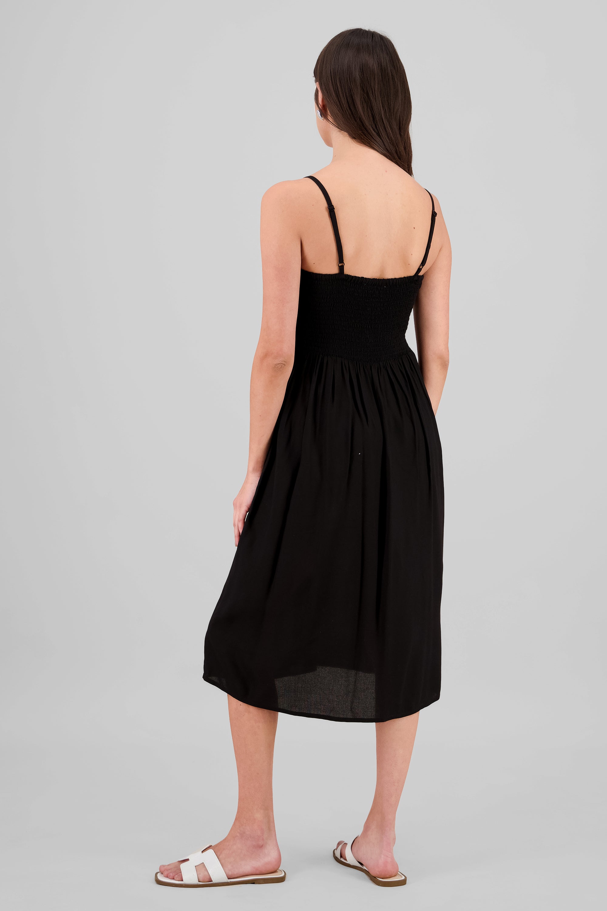 Vestido ligero con espalda cruzada NEGRO