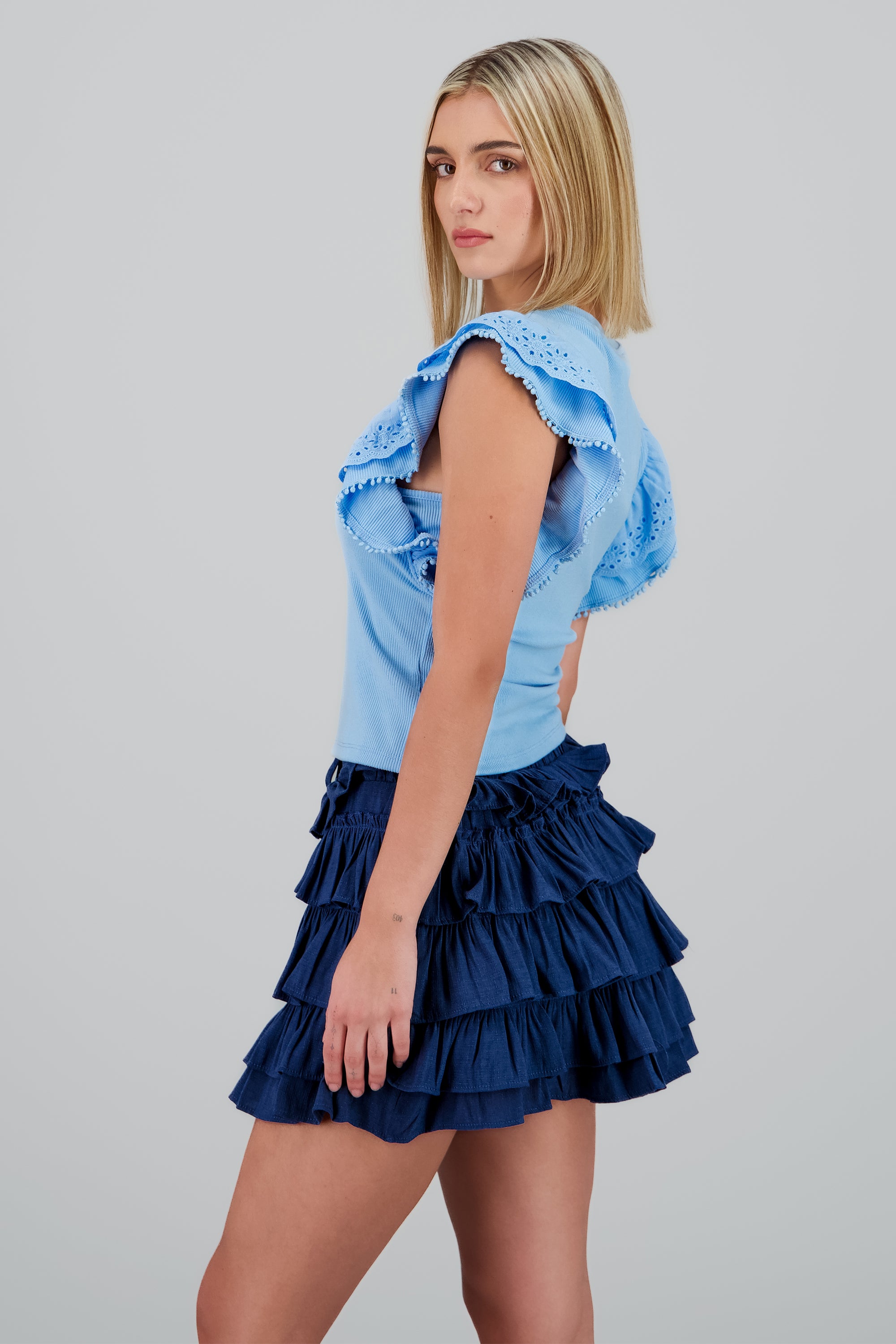 Blusa manga lanes AZUL