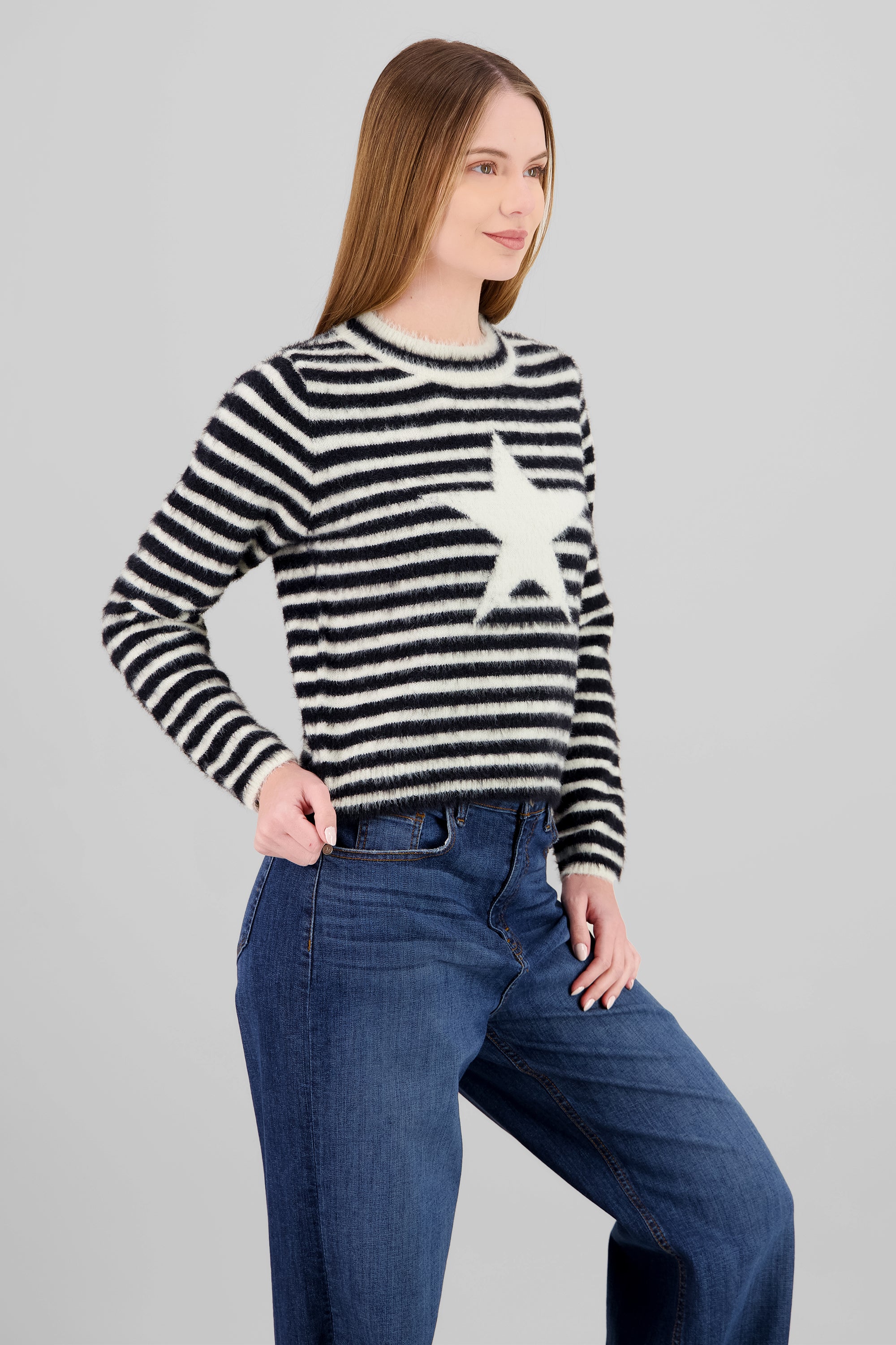 Sueter rayas estrellas NEGRO COMBO