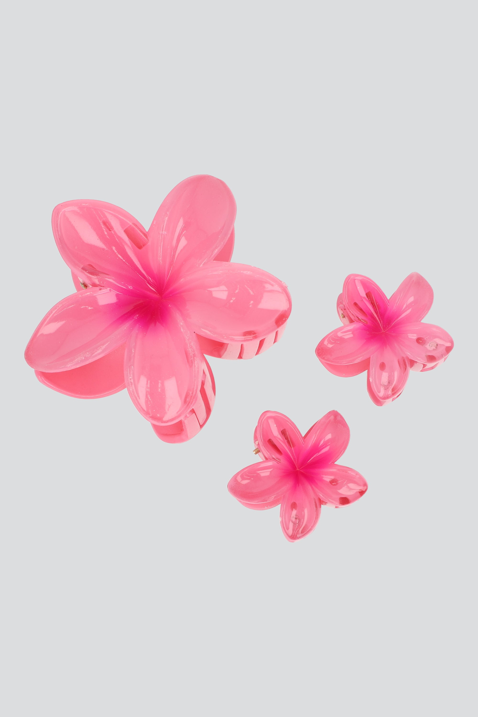 Set 3 pinzas flor color MALVA