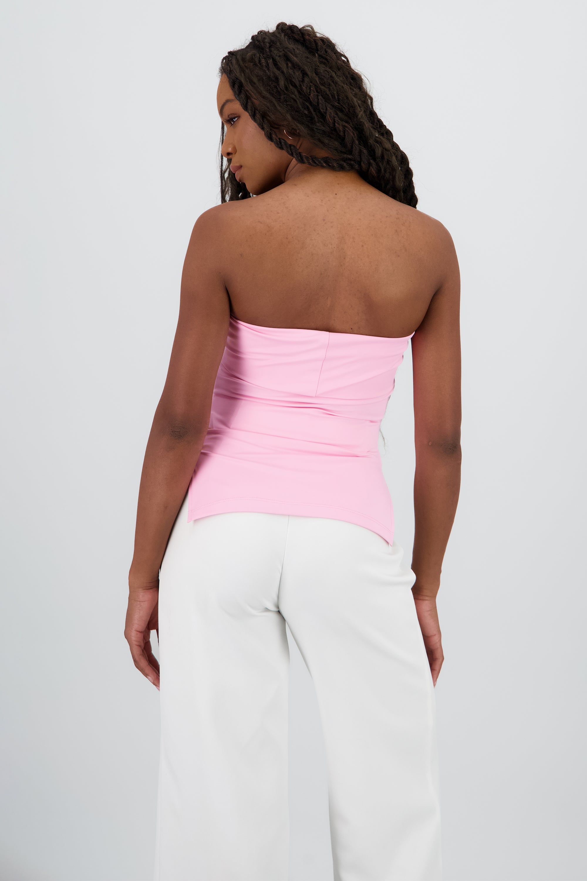 Top tubo con dobles escote PALO DE ROSA