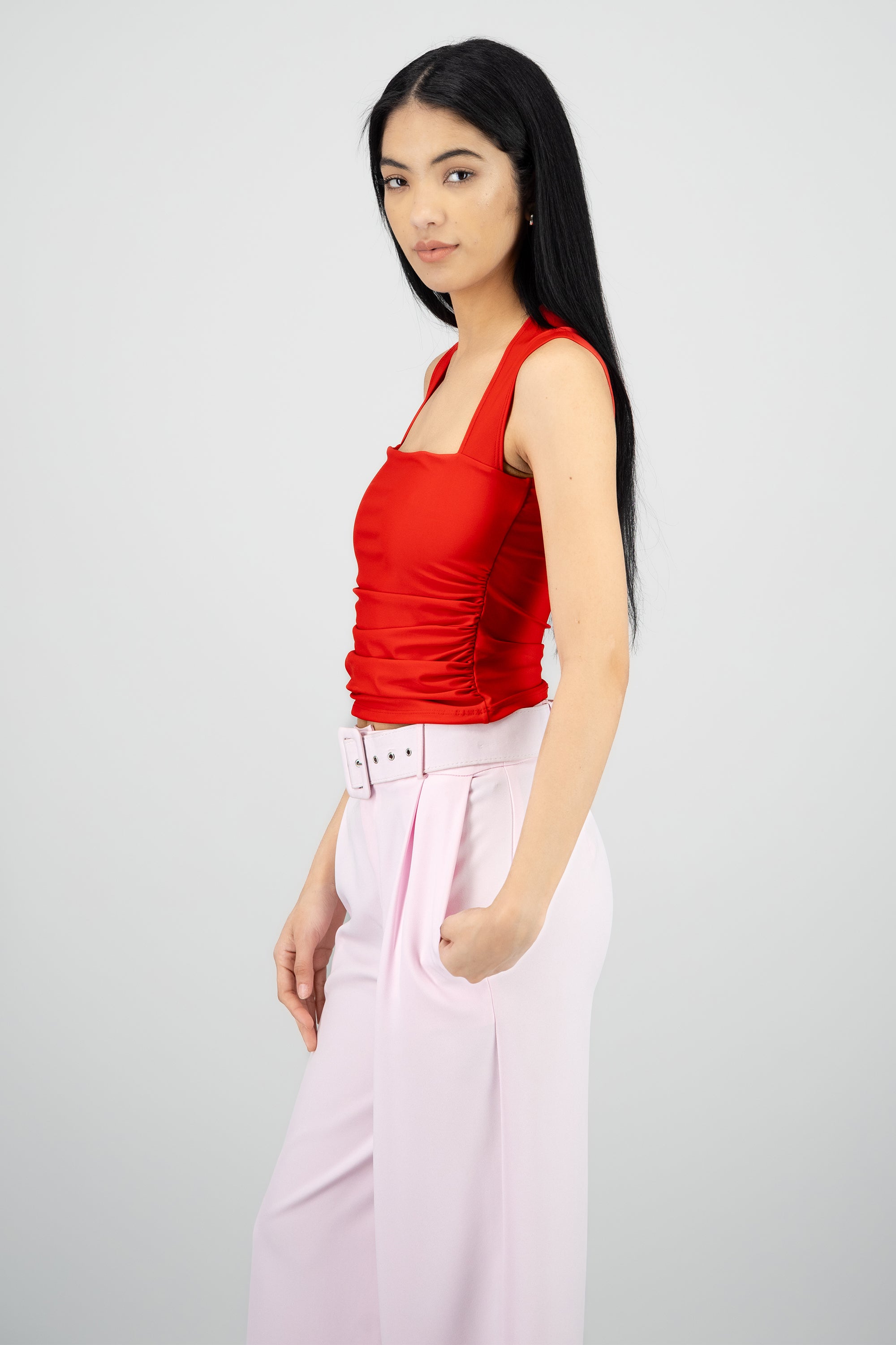 Top trapecio escote cuadrado Hypsters ROJO