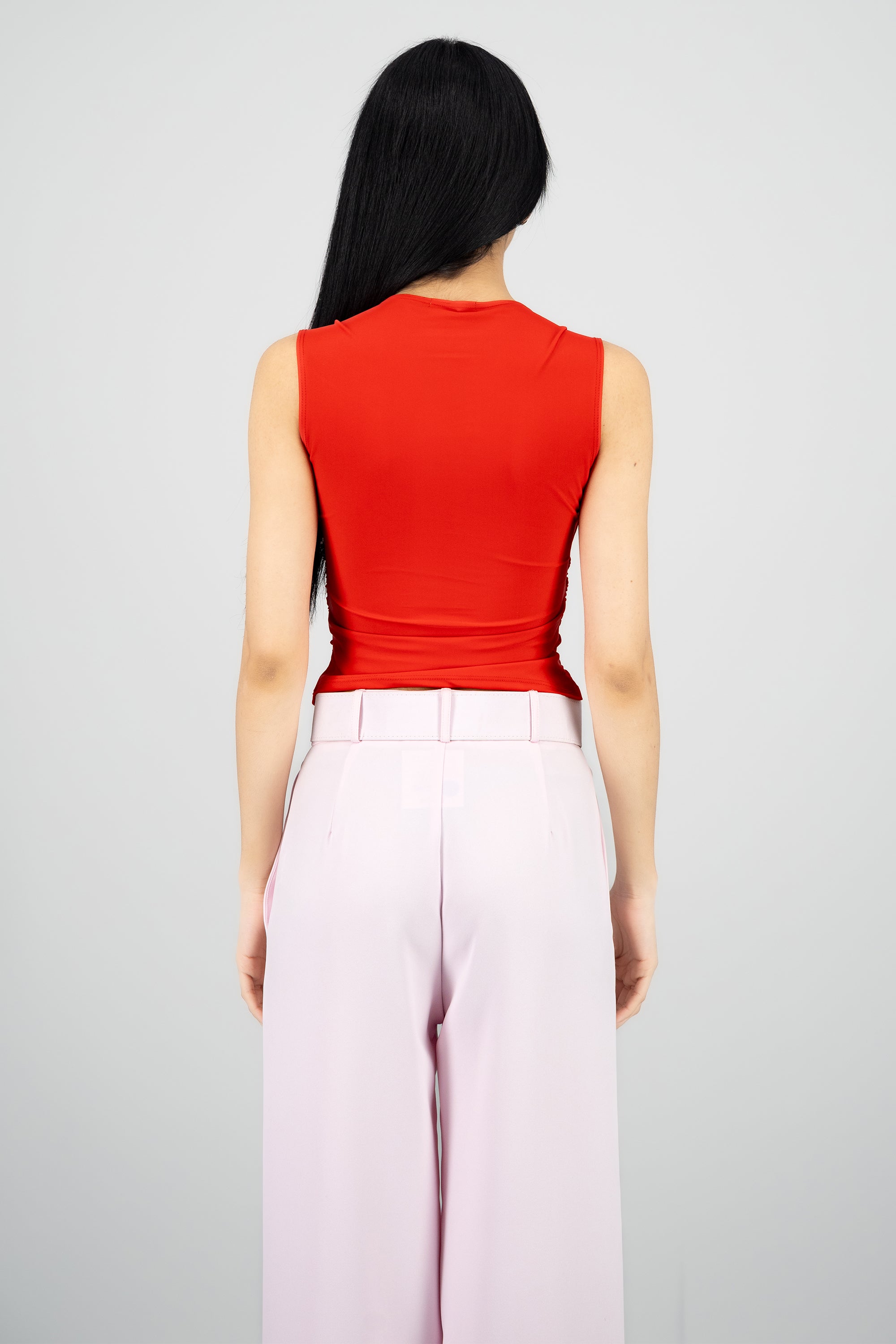 Top trapecio escote cuadrado Hypsters ROJO