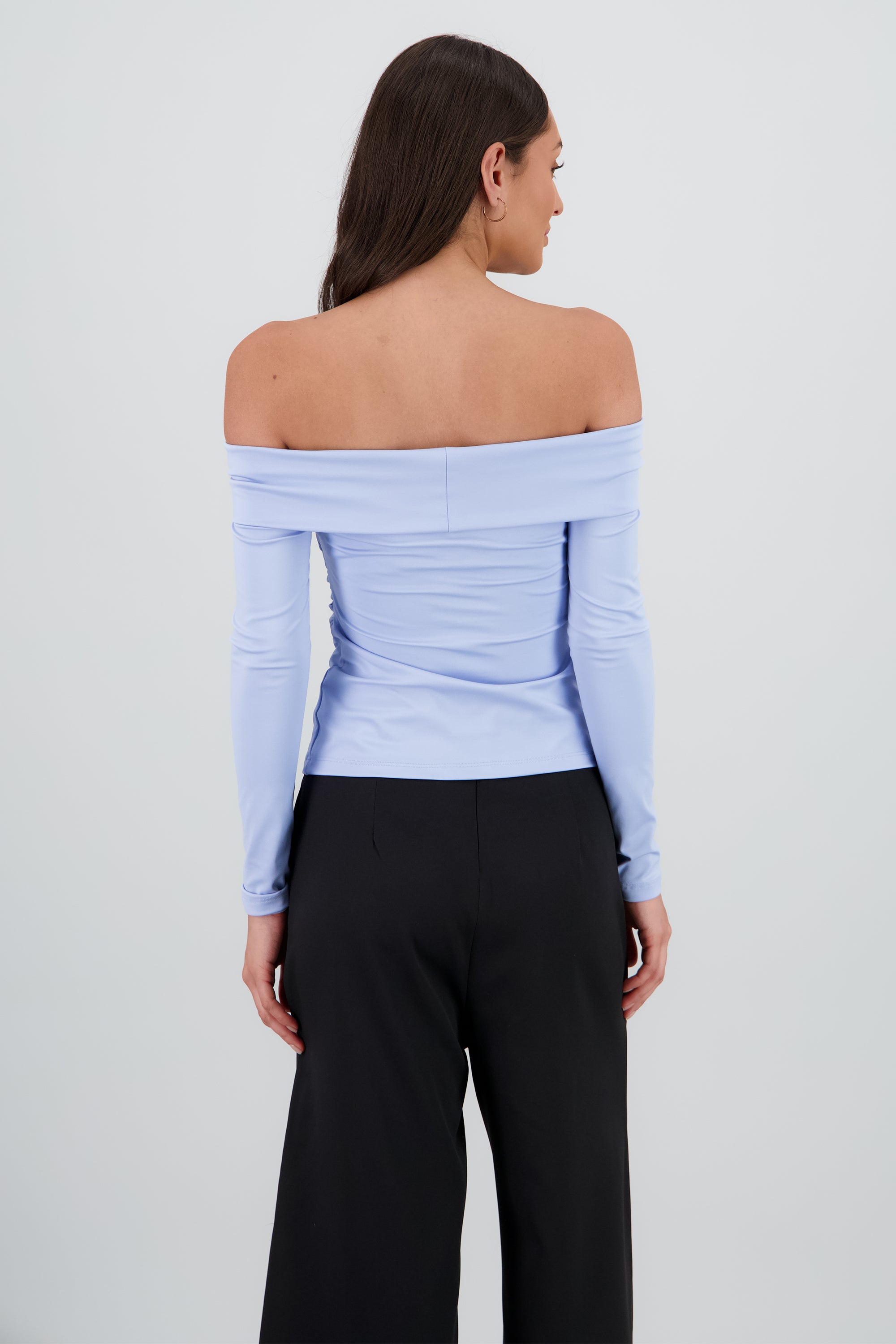 Top manga larga con dobles escote Hypsters AZUL CIELO