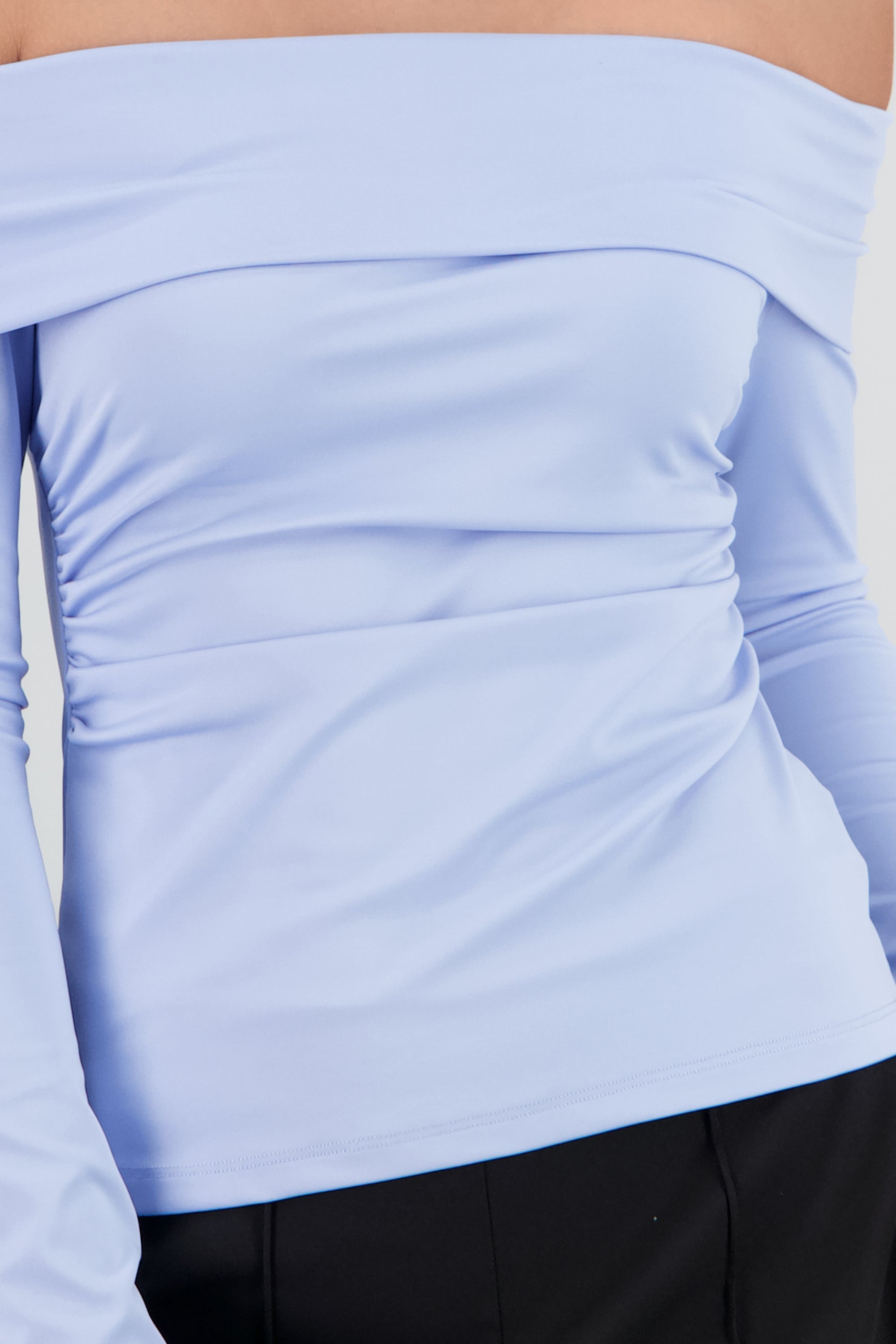 Top manga larga con dobles escote Hypsters AZUL CIELO