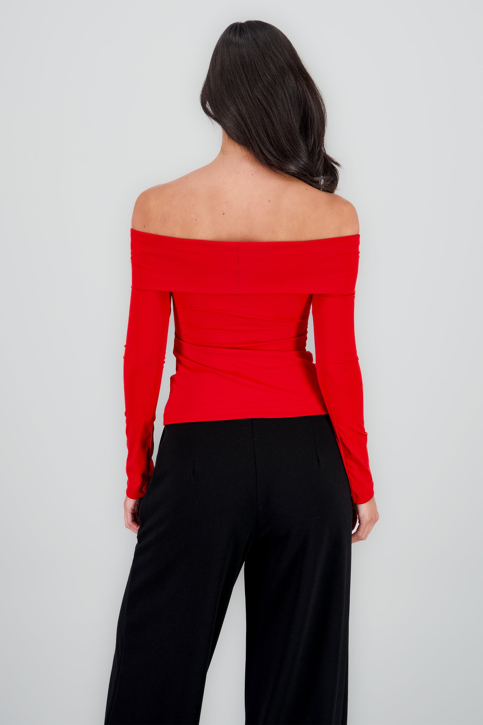 Top manga larga con dobles escote Hypsters ROJO