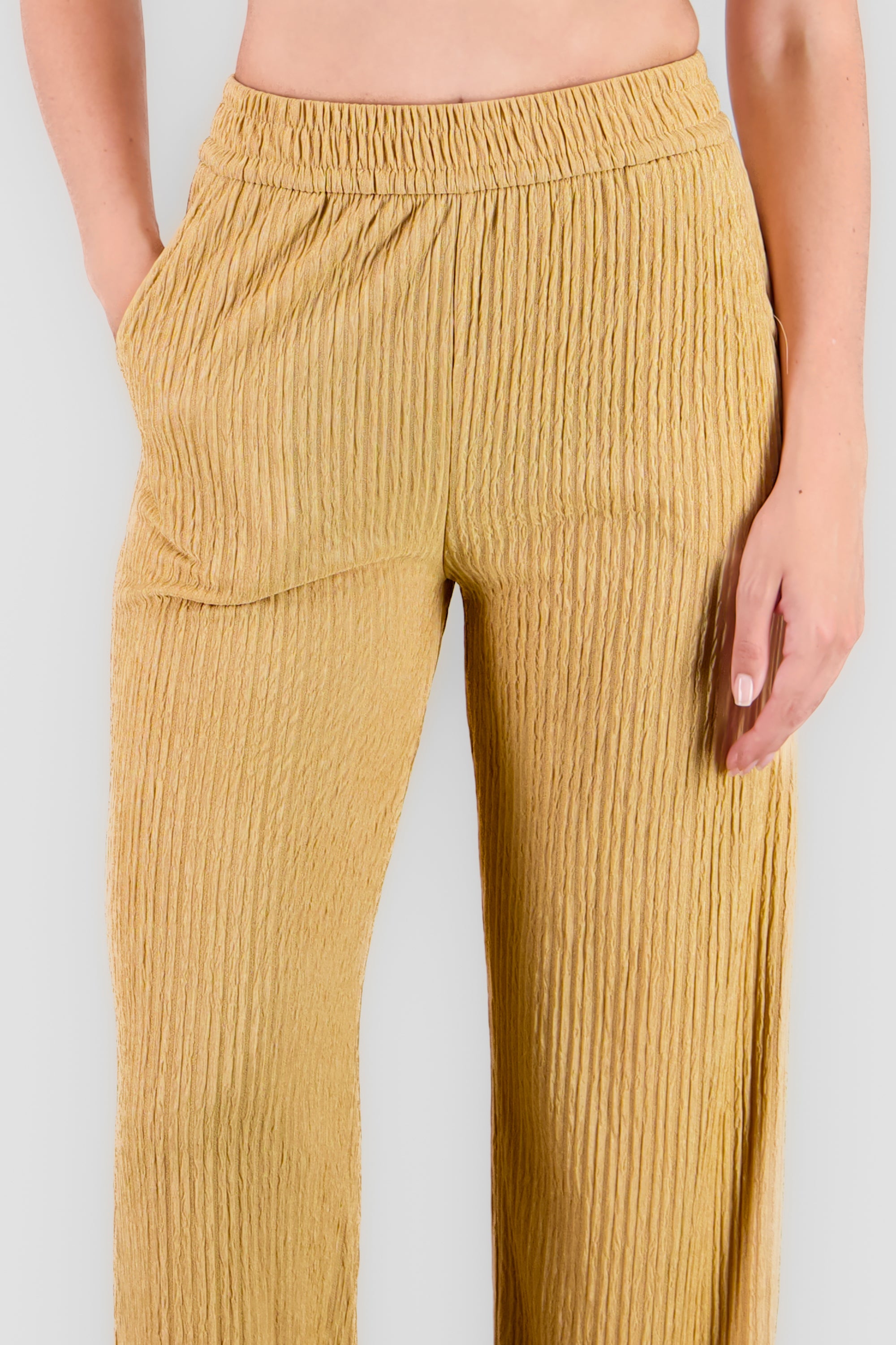 Pantalón wide textura bandana KHAKI