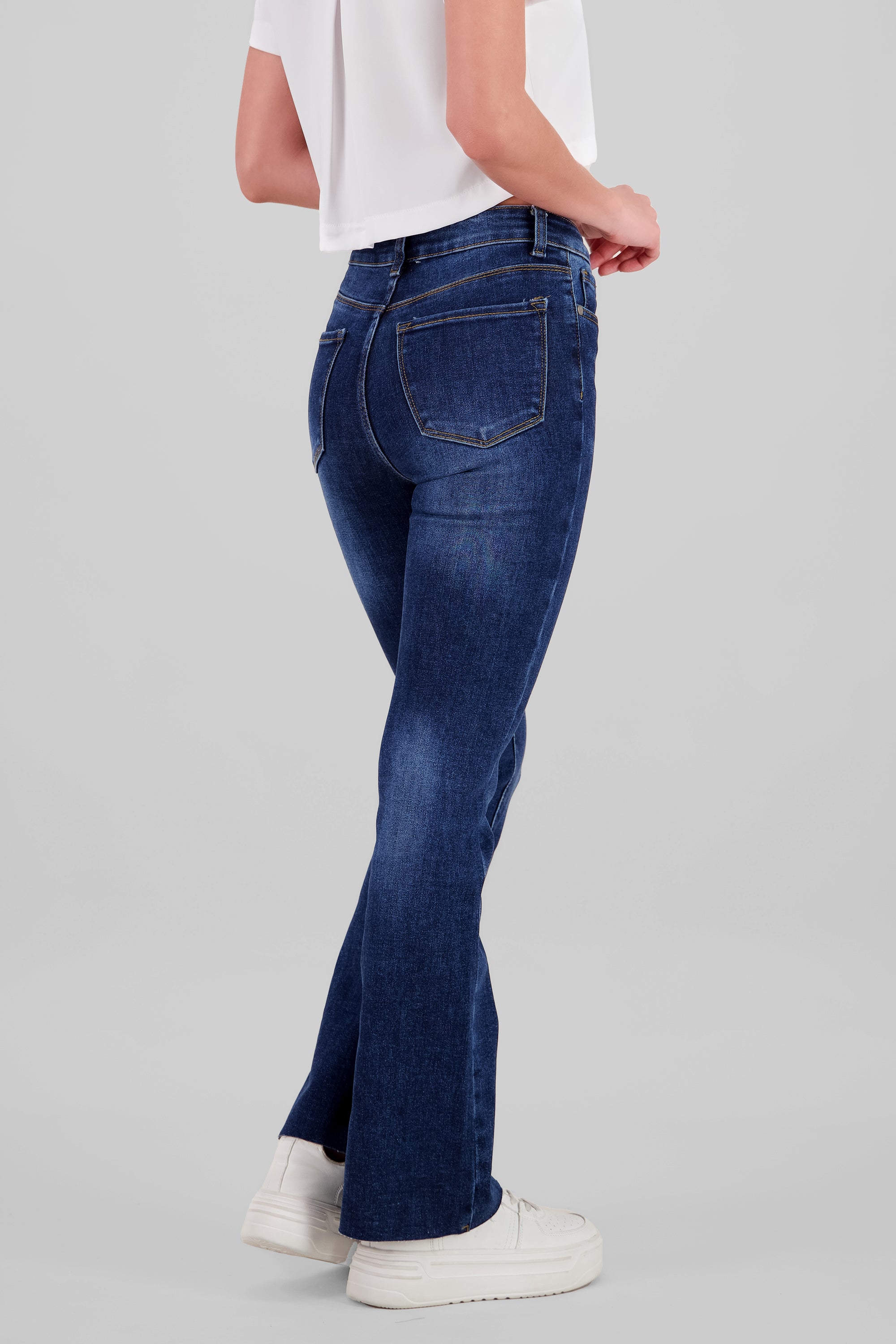 Jeans flare destrucción DARK WASH