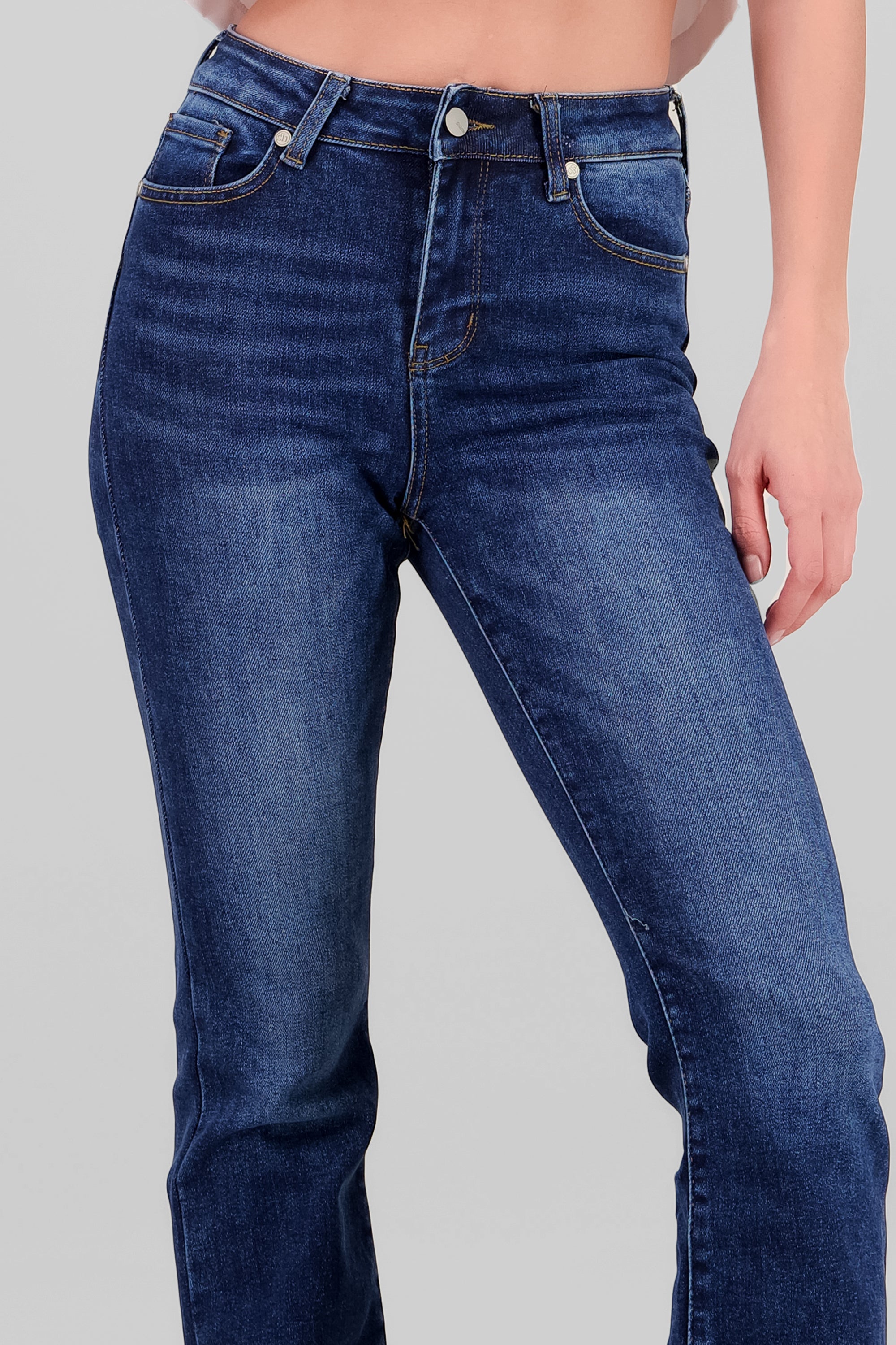 Jeans flare destrucción DARK WASH