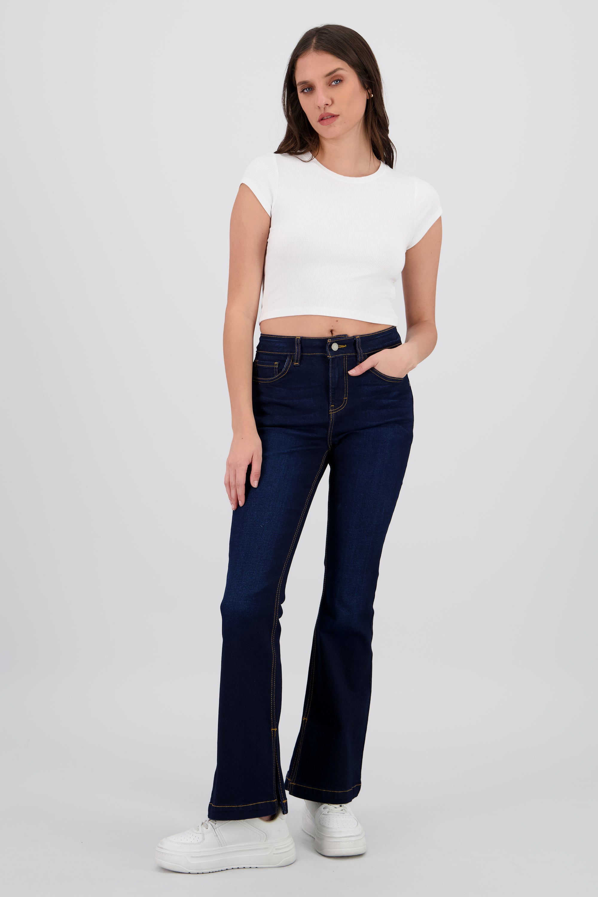 Jeans flare dobladillo INDIGO