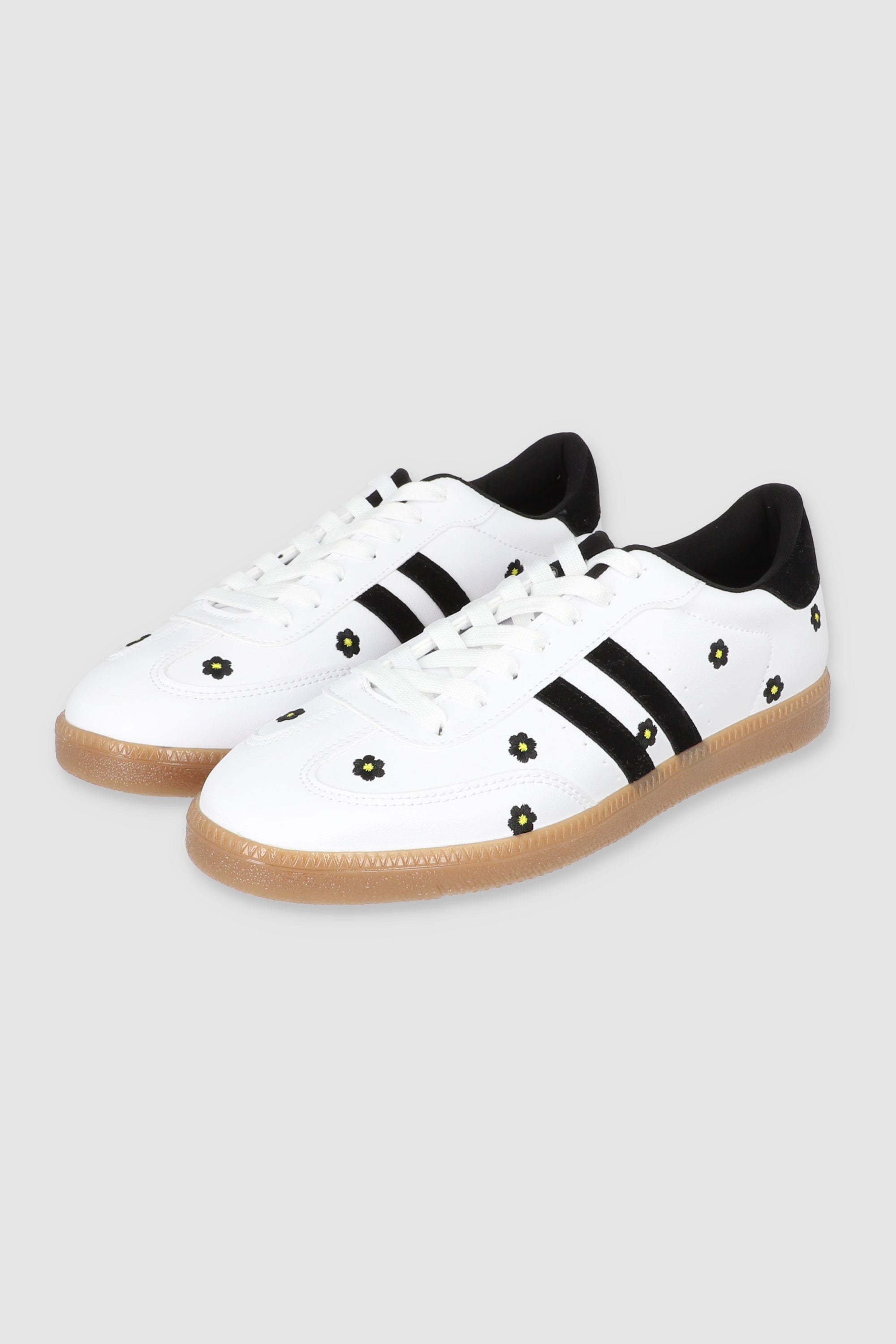 Tenis Líneas Flores NEGRO