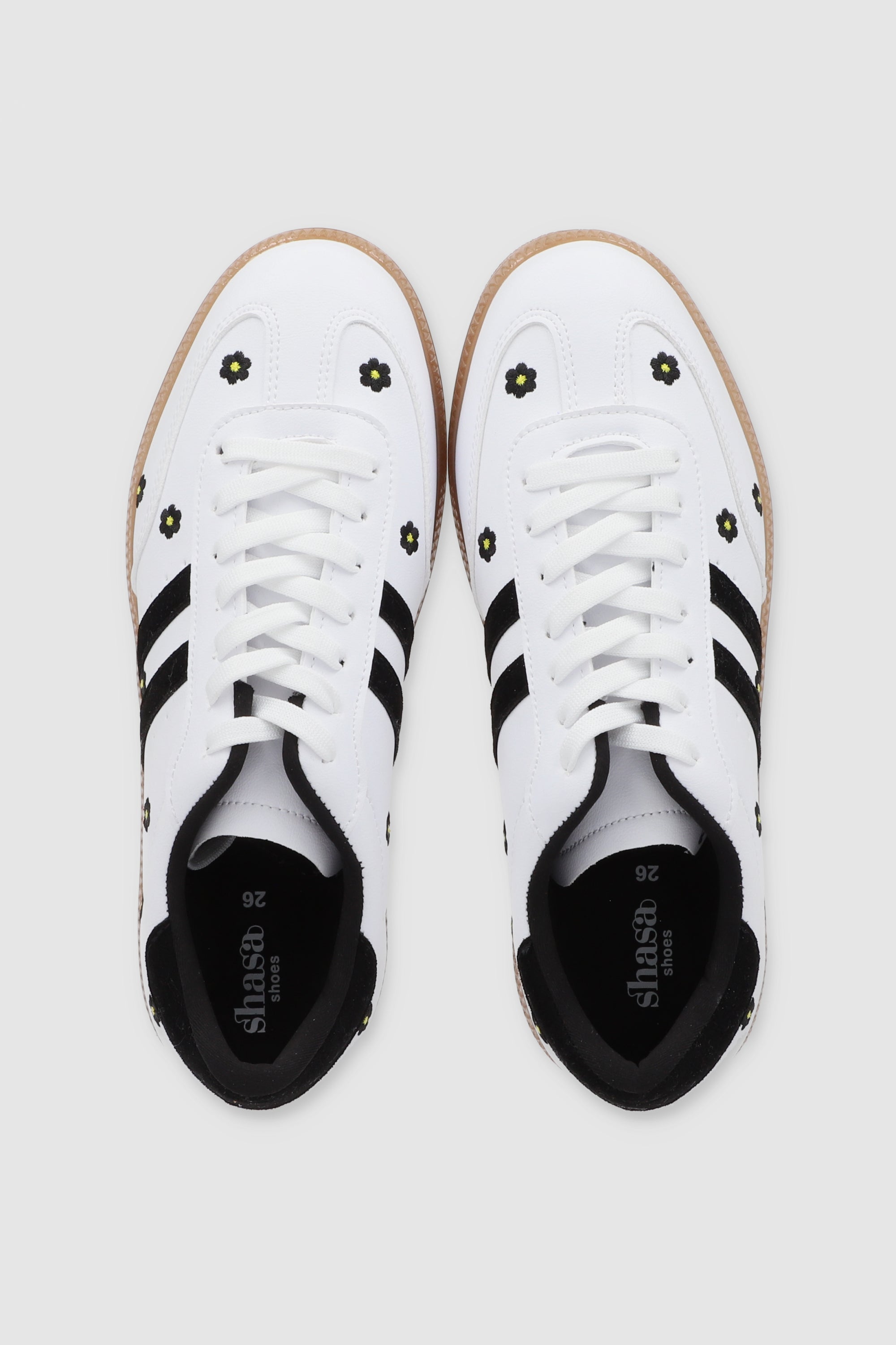 Tenis Líneas Flores NEGRO
