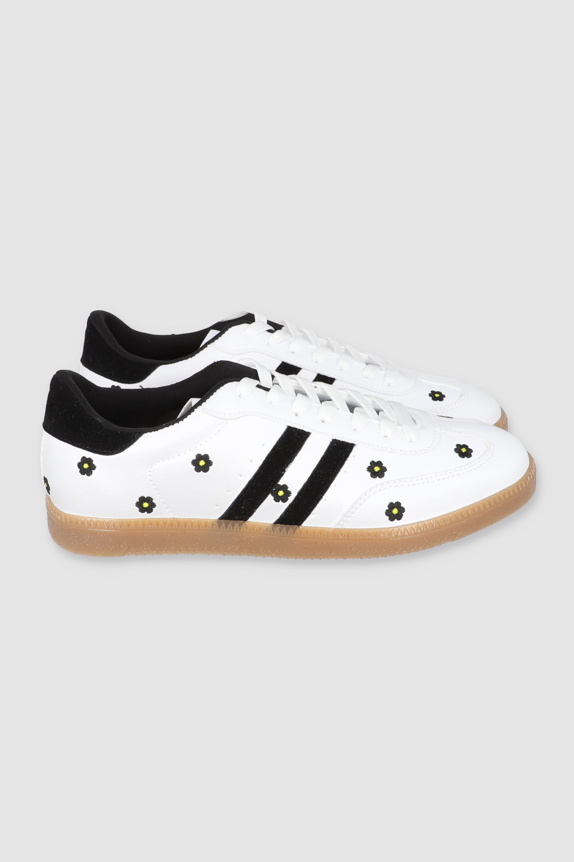 Tenis Líneas Flores NEGRO