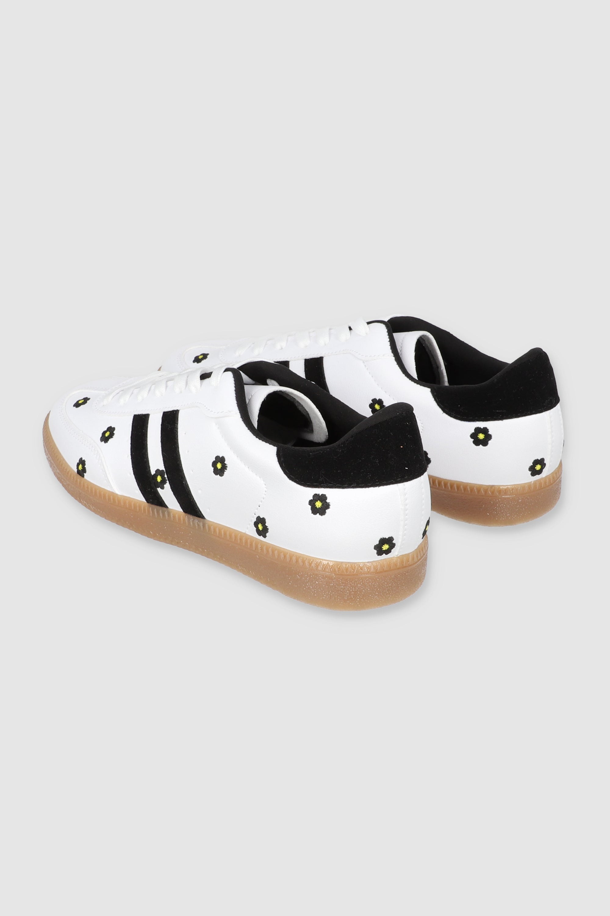 Tenis Líneas Flores NEGRO