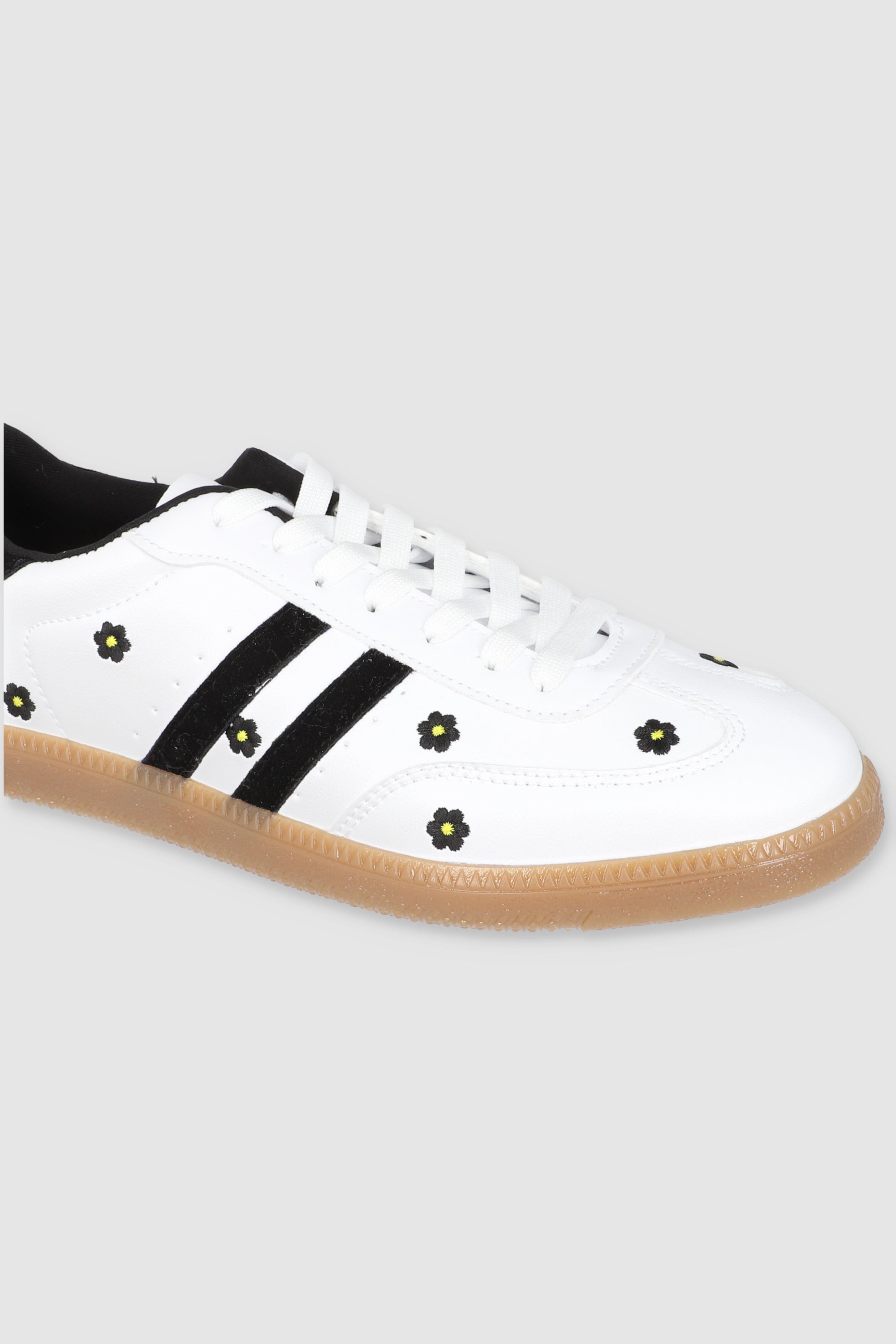 Tenis Líneas Flores NEGRO