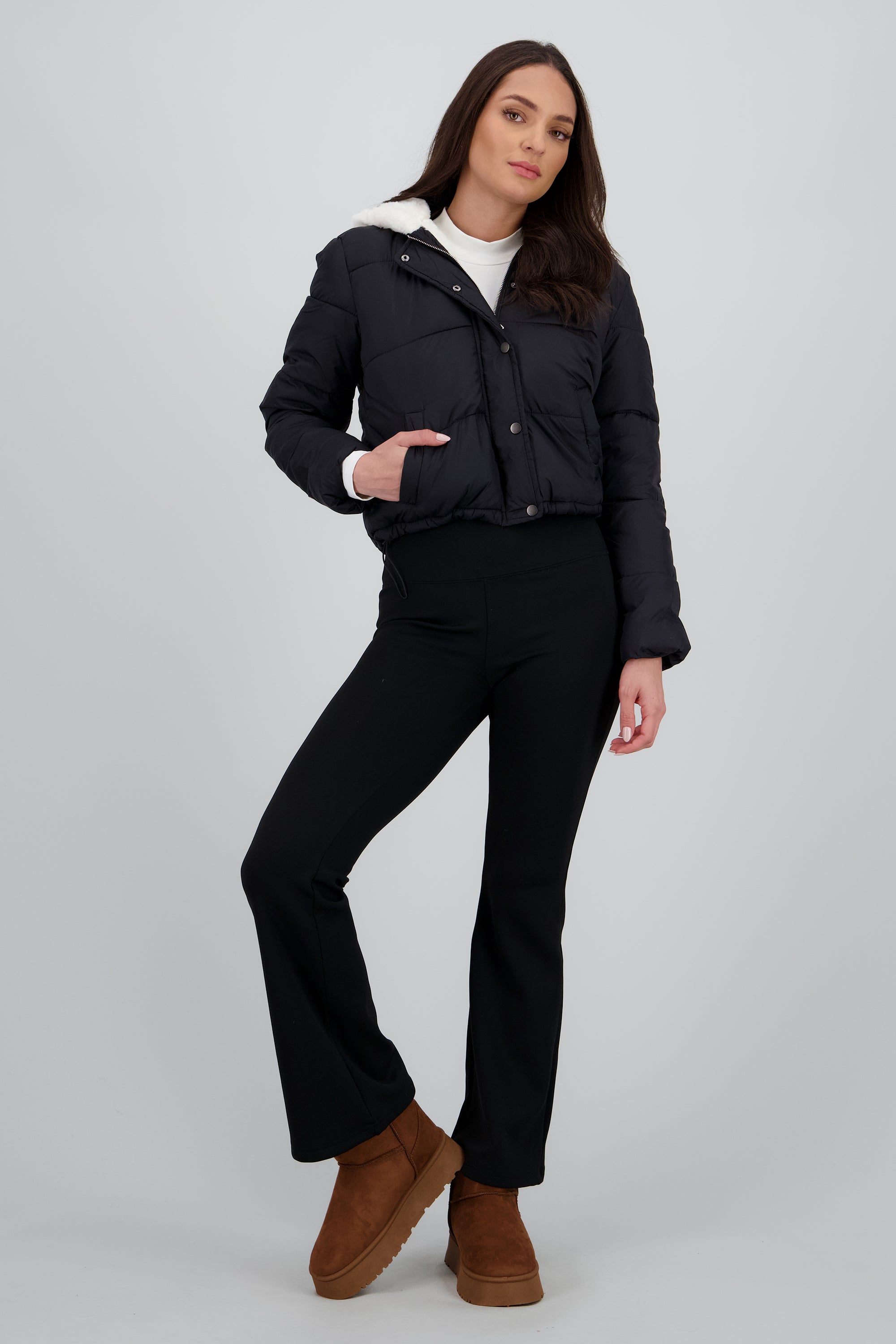 Bota corta plataforma peluche TAN