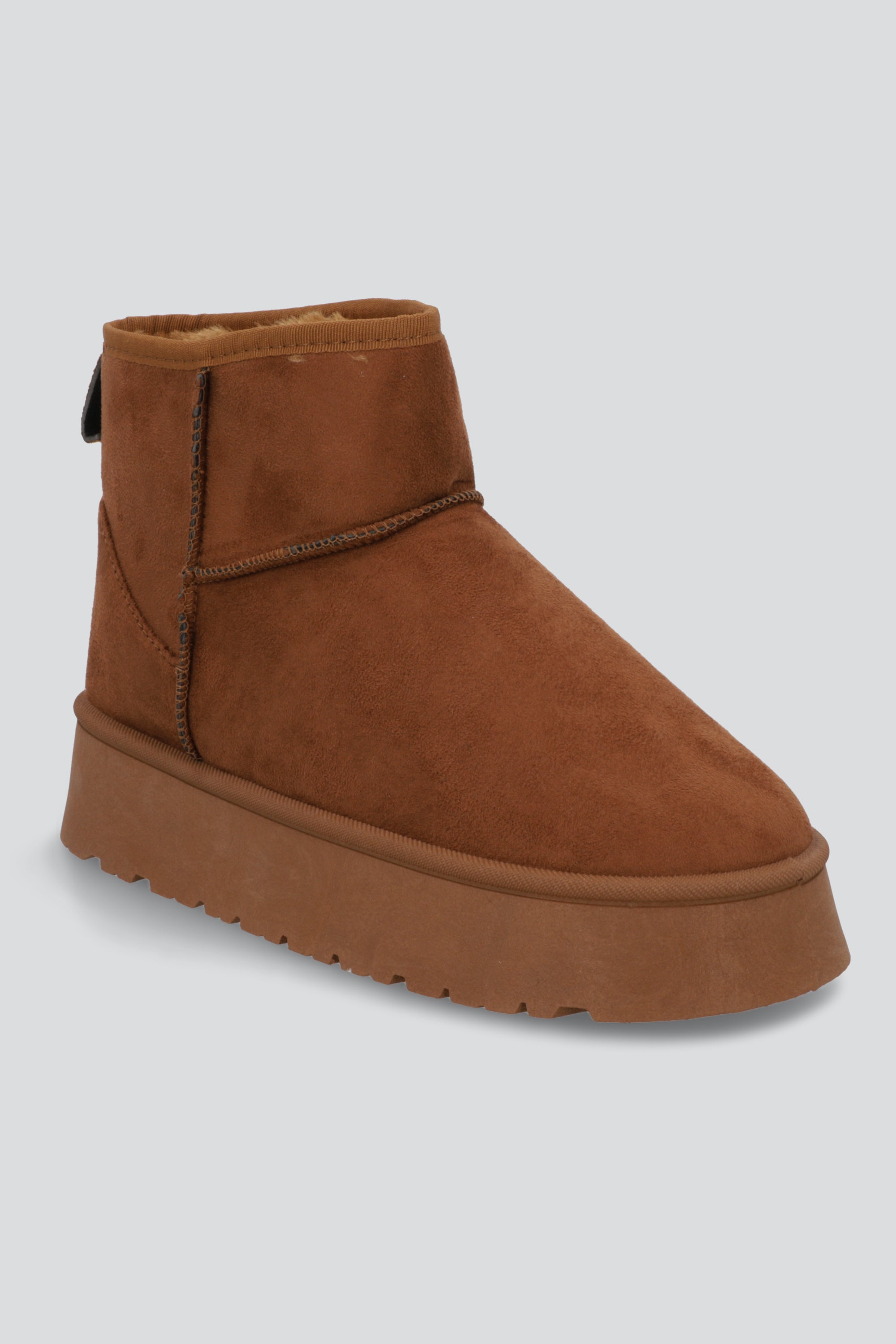 Bota corta plataforma peluche TAN
