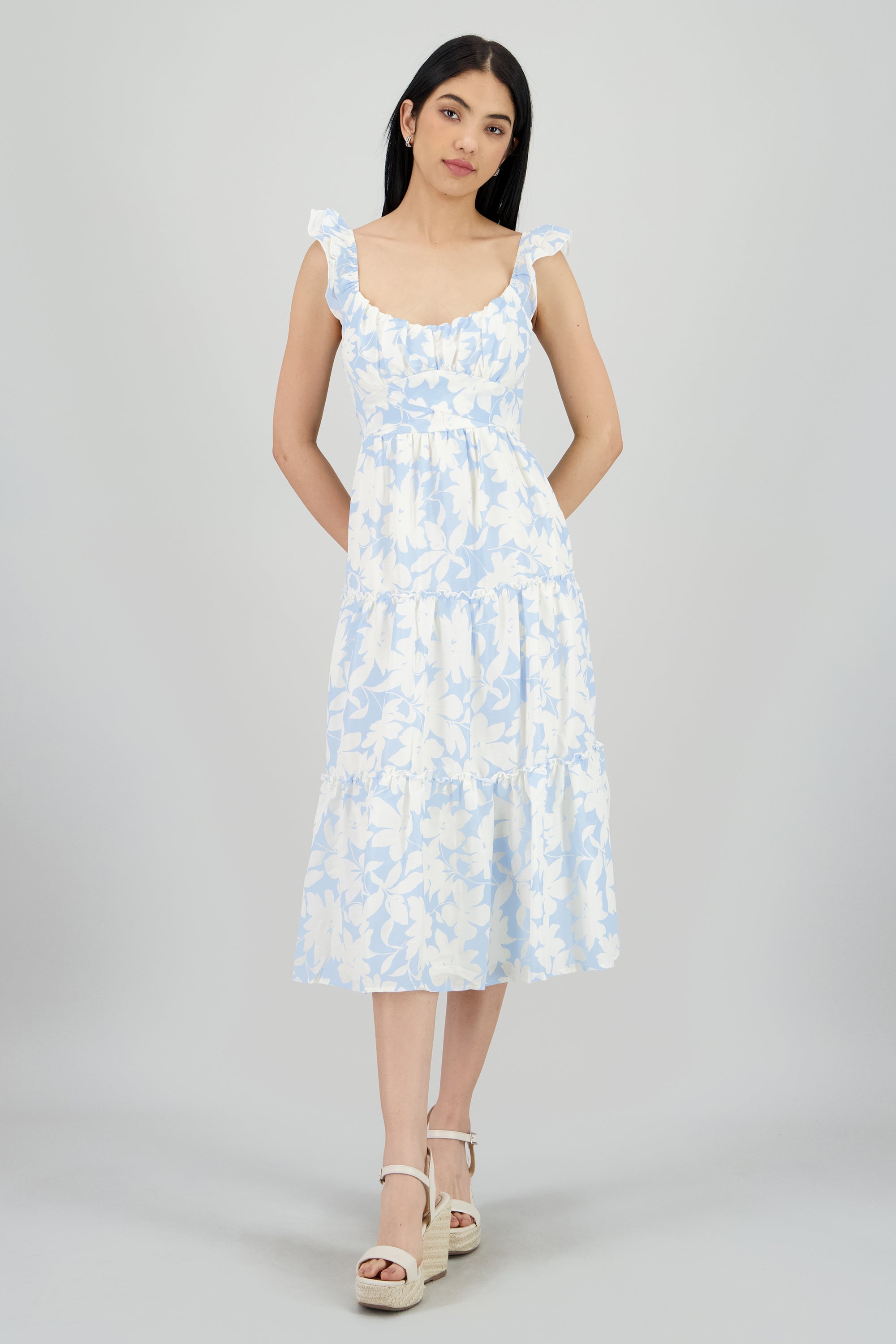 Vestido maxi estampado AZUL CIELO