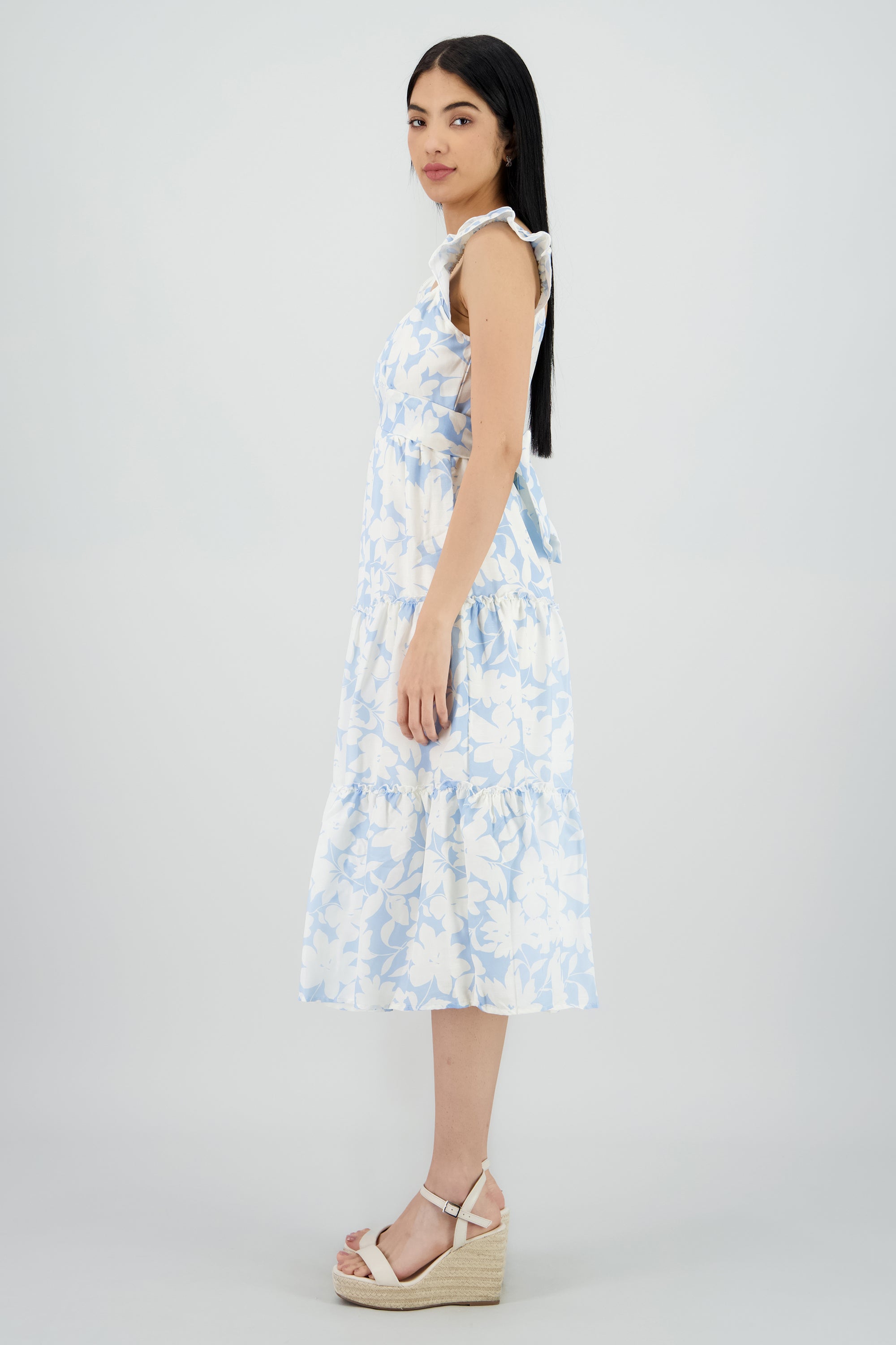 Vestido maxi estampado AZUL CIELO