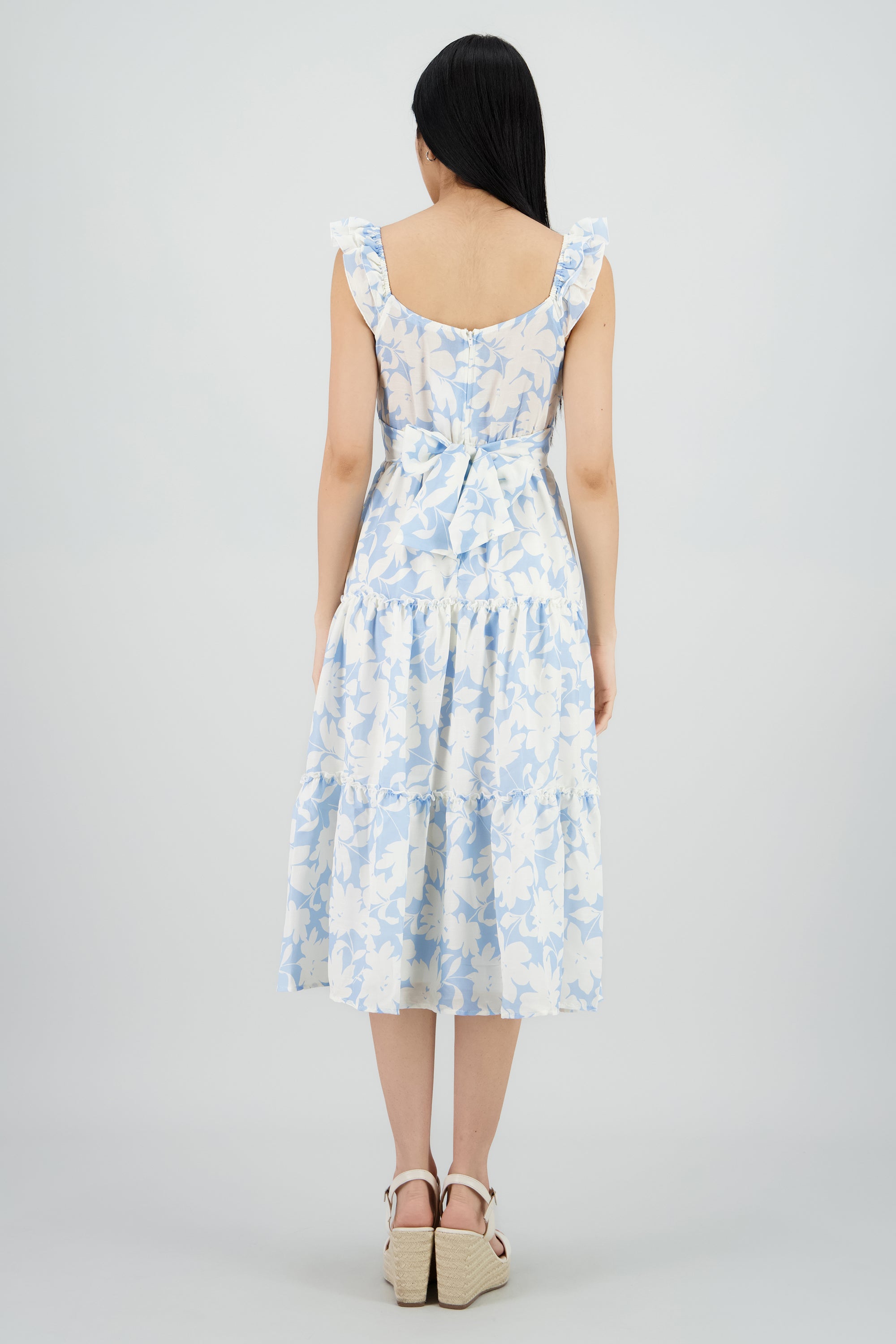 Vestido maxi estampado AZUL CIELO