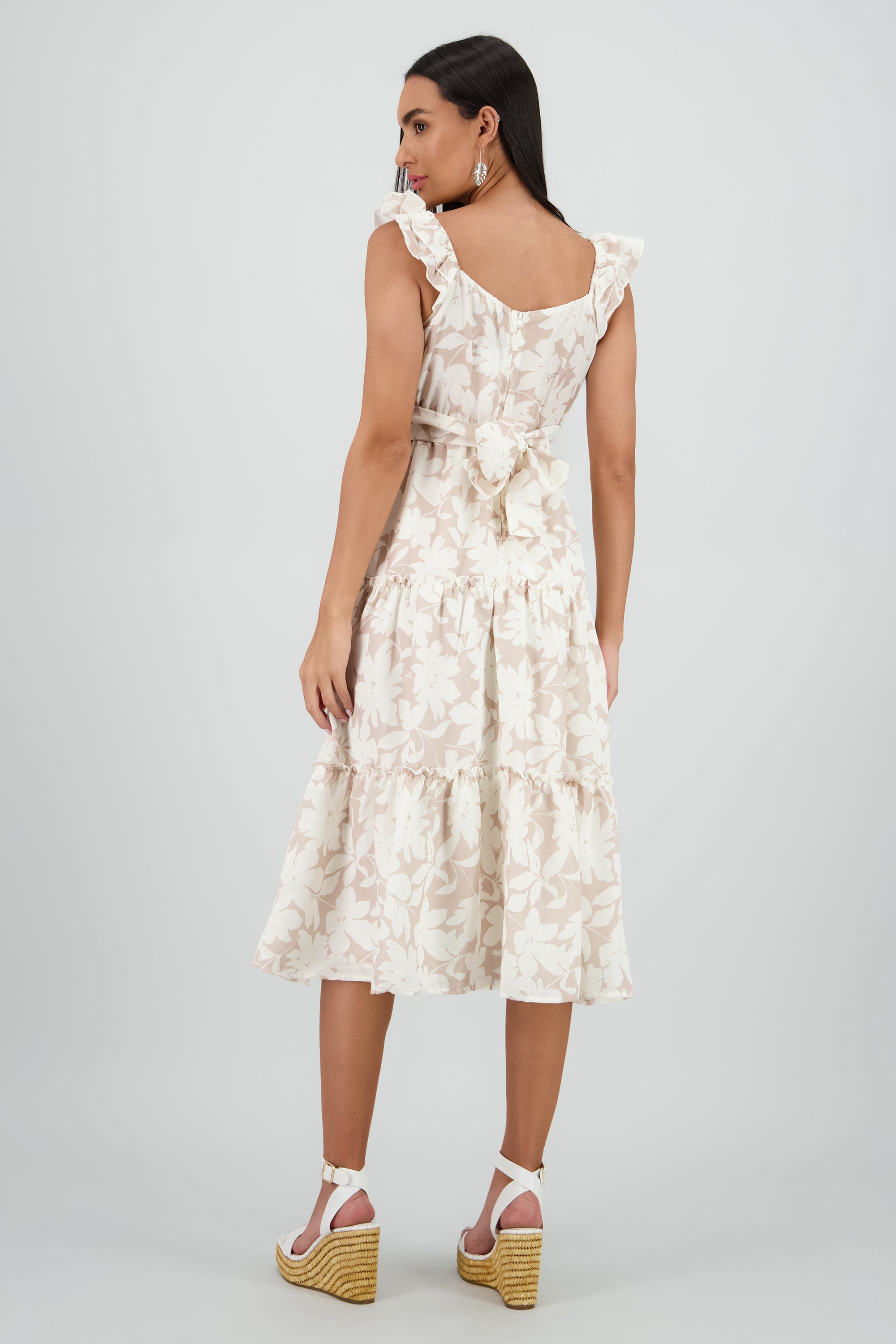 Vestido maxi estampado BLANCO COMBO