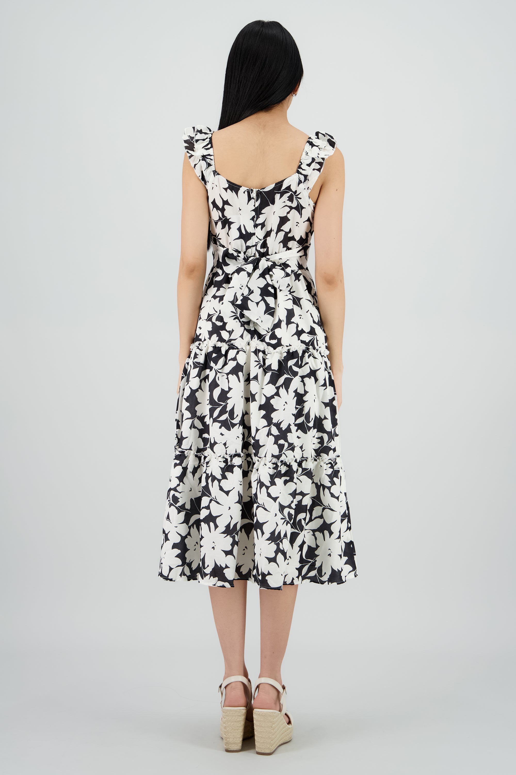 Vestido maxi estampado NEGRO COMBO