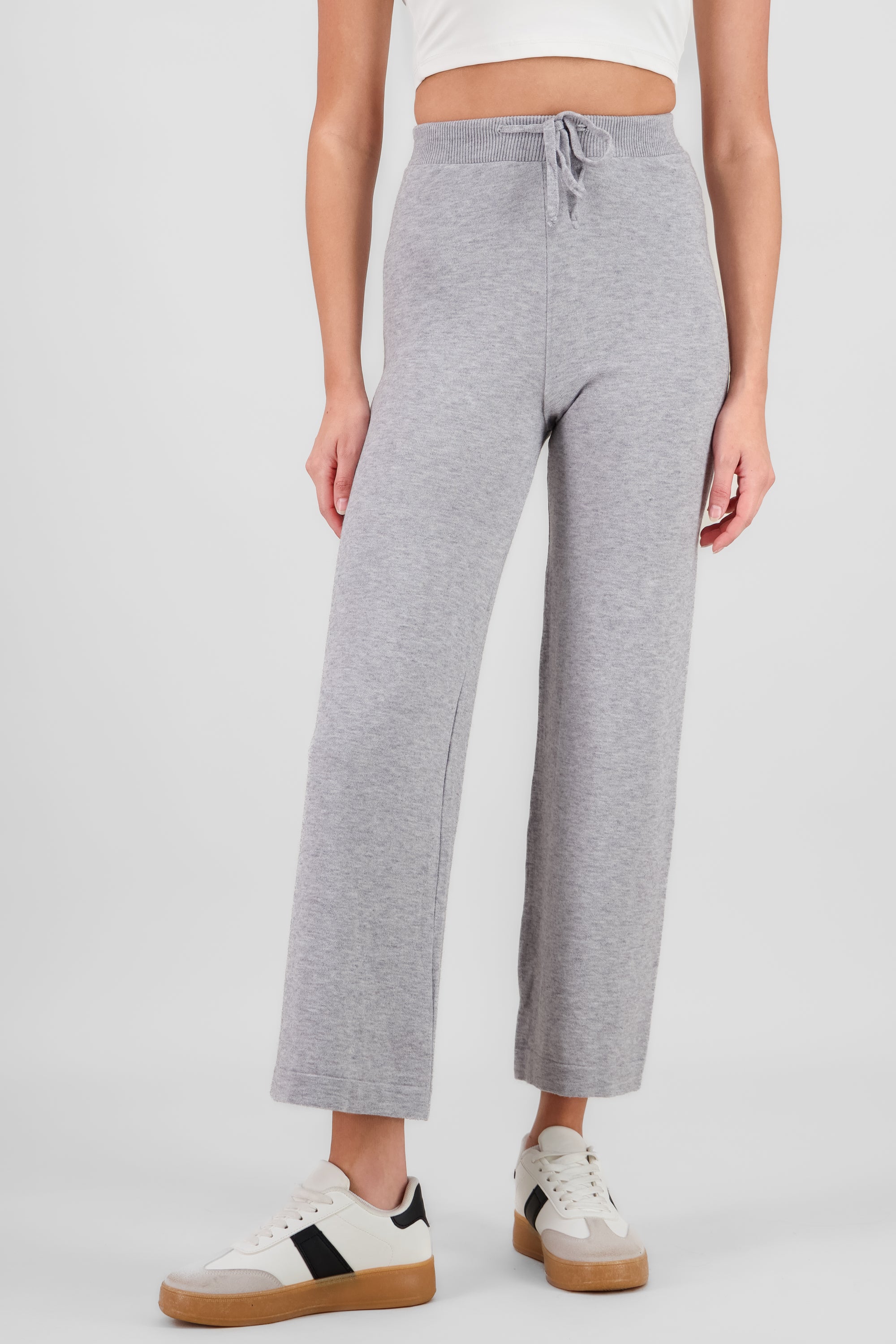 Pantalon tejido liso GRIS