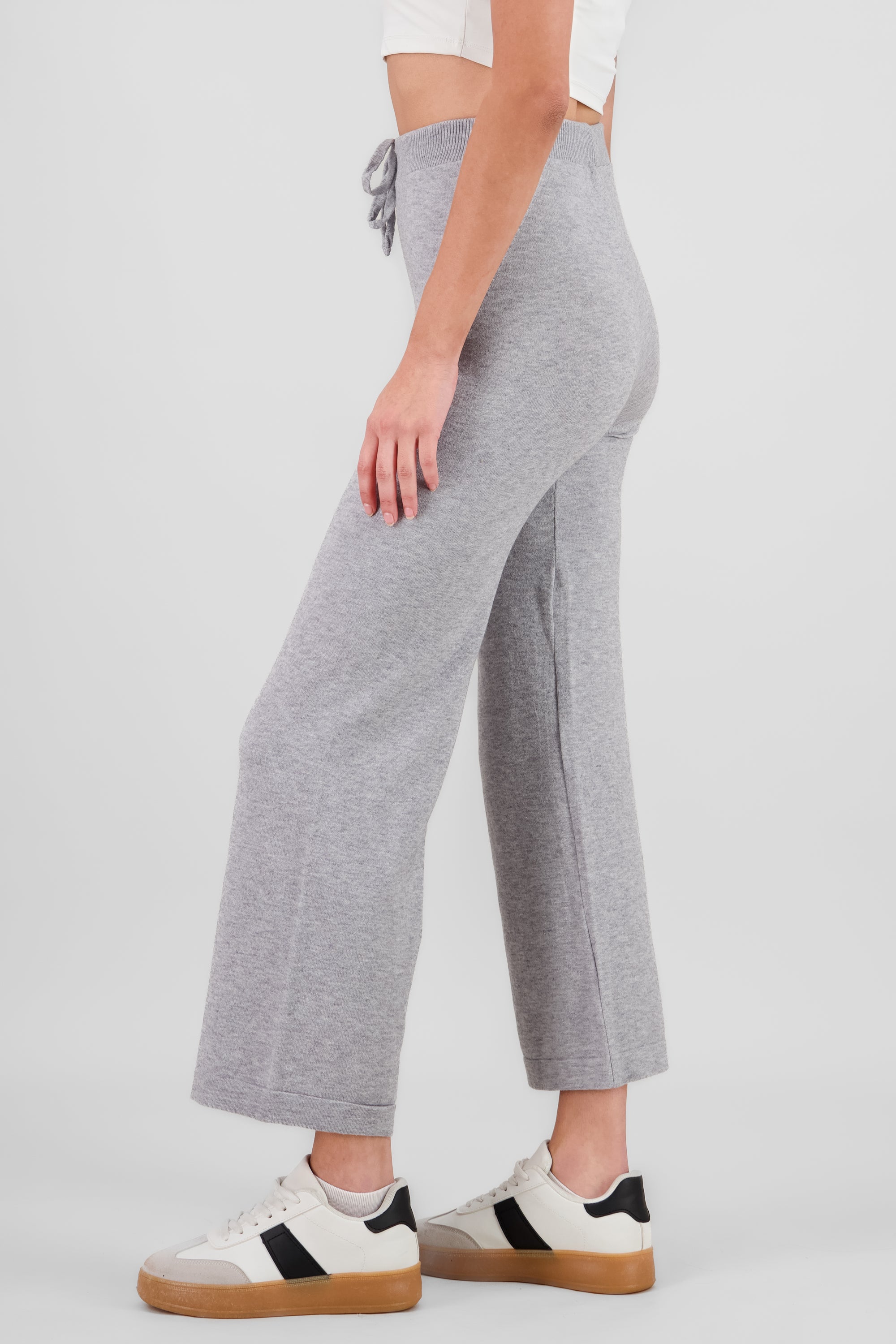 Pantalon tejido liso GRIS