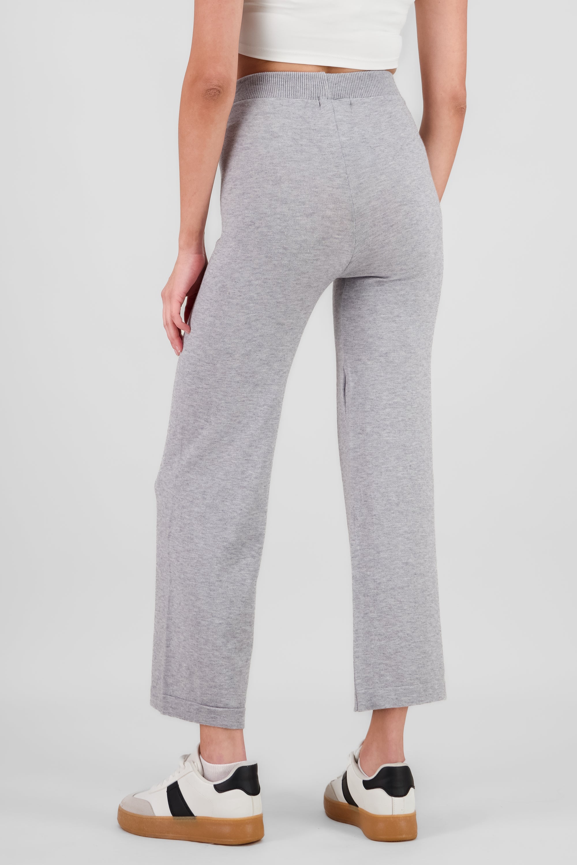 Pantalon tejido liso GRIS