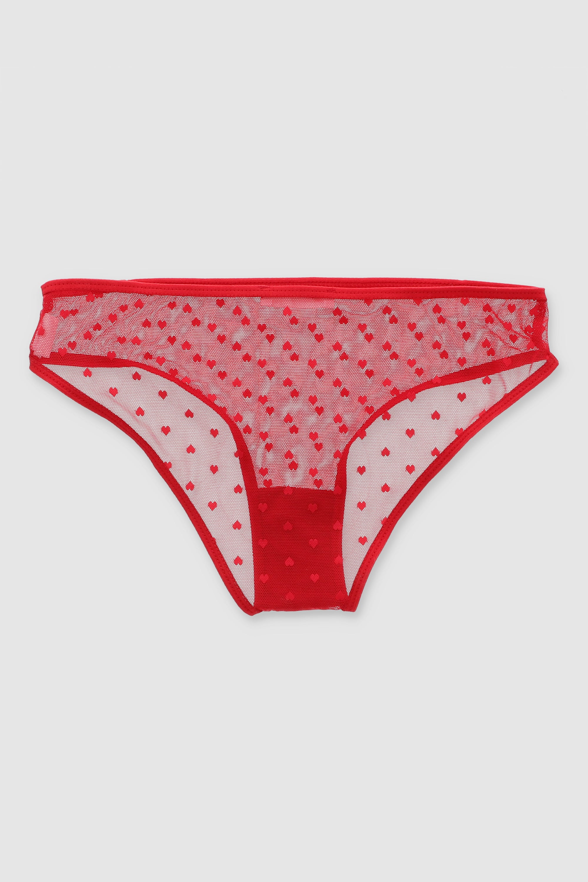 Bikini corazones mesh ROJO