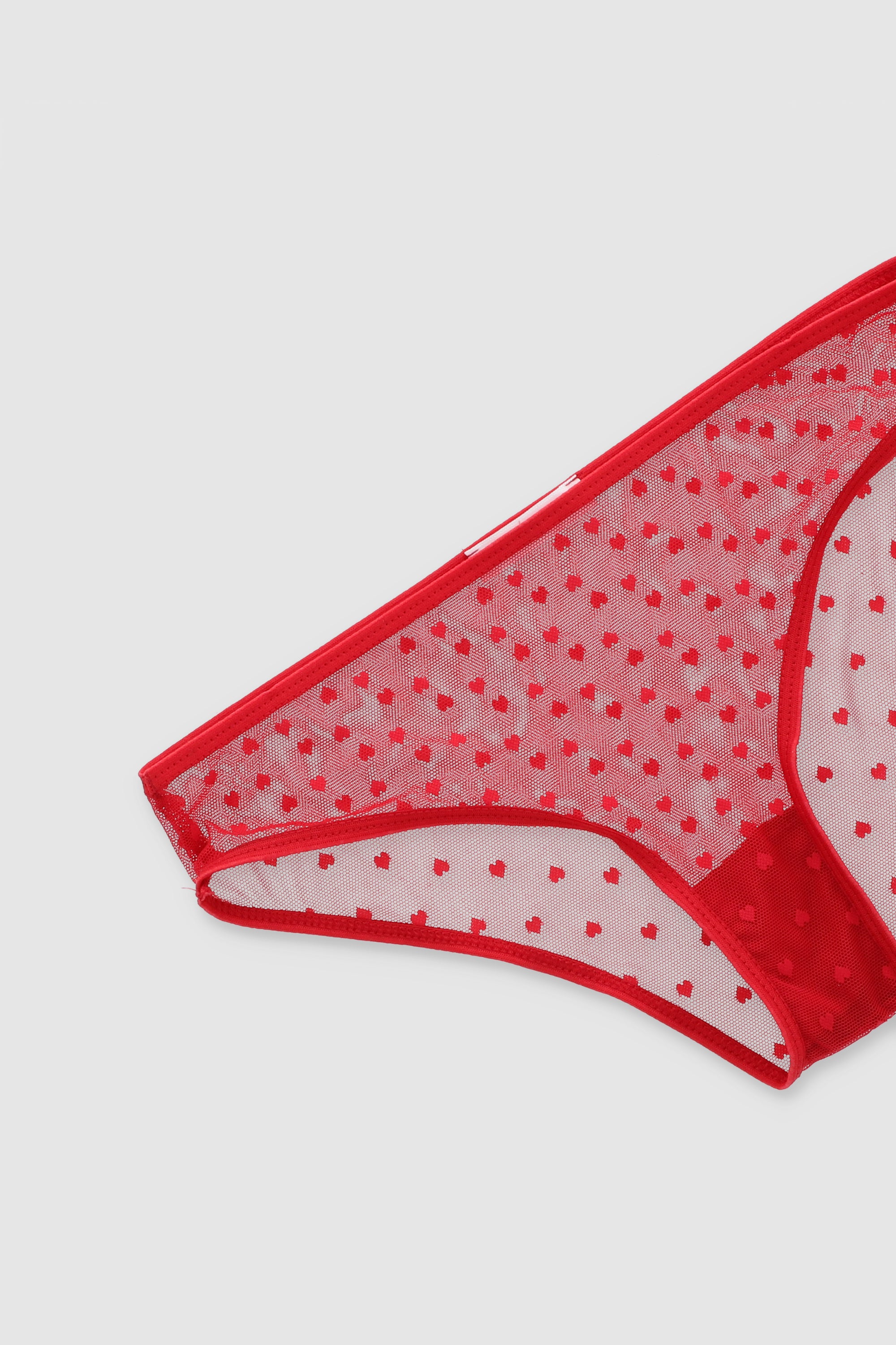 Bikini corazones mesh ROJO