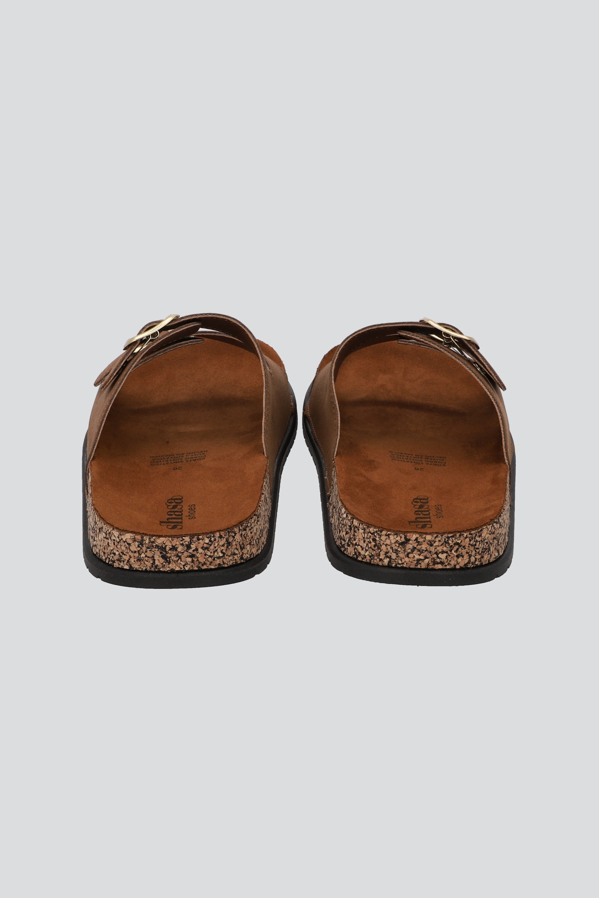 Sandalia Suela Corcho Doble Hebilla CAMELLO