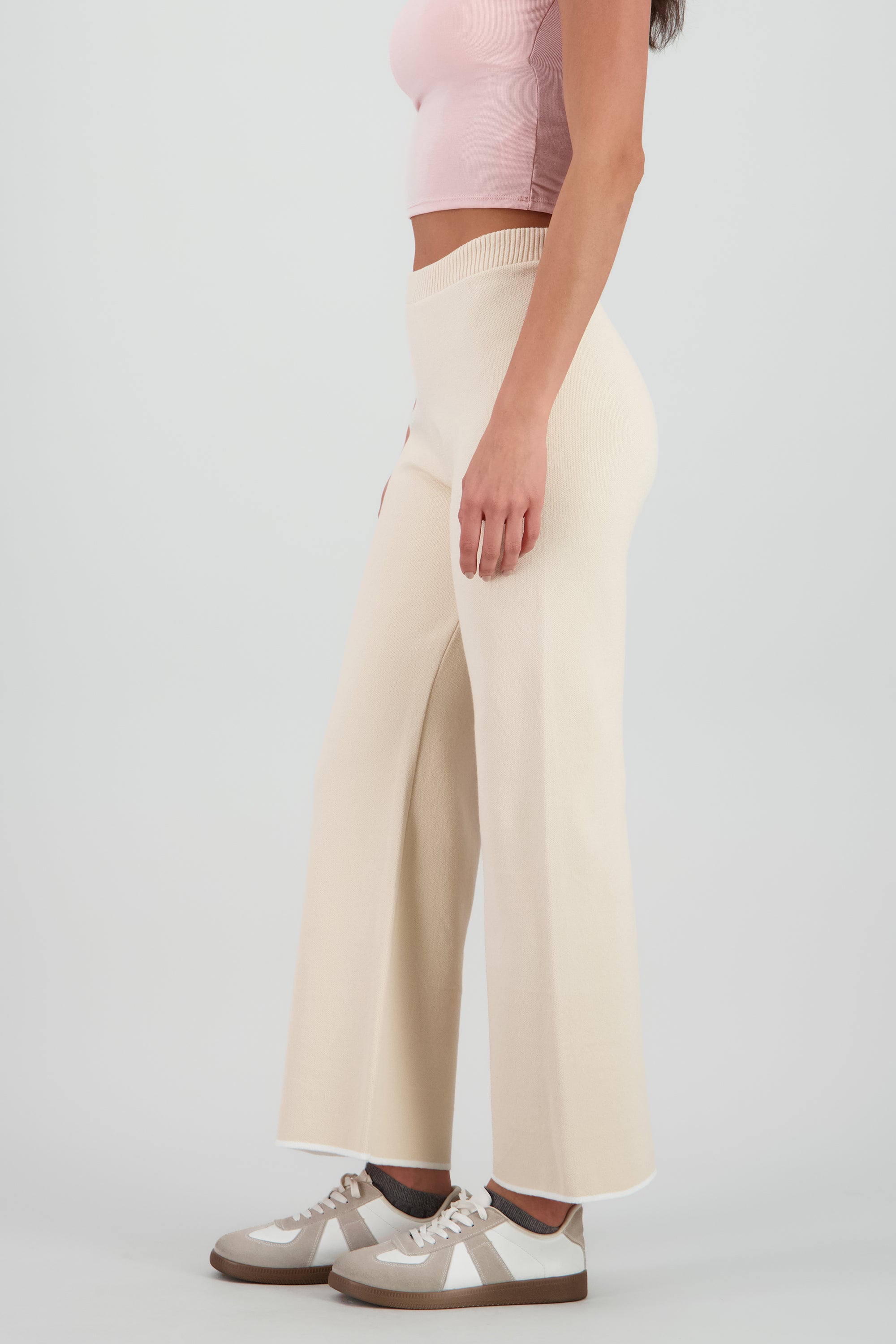 Pantalon amplio tejido BEIGE