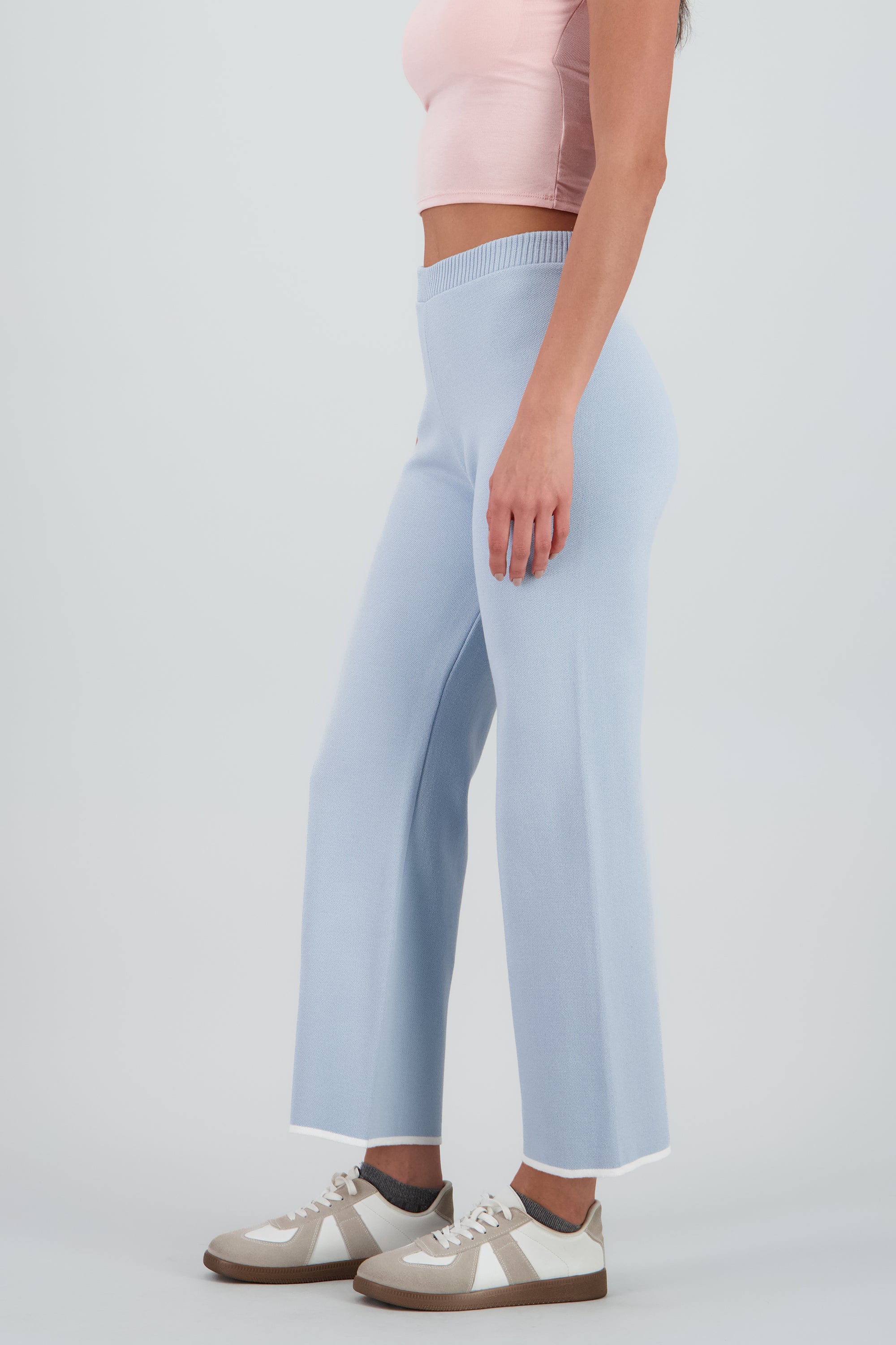 Pantalon amplio tejido AZUL PASTEL