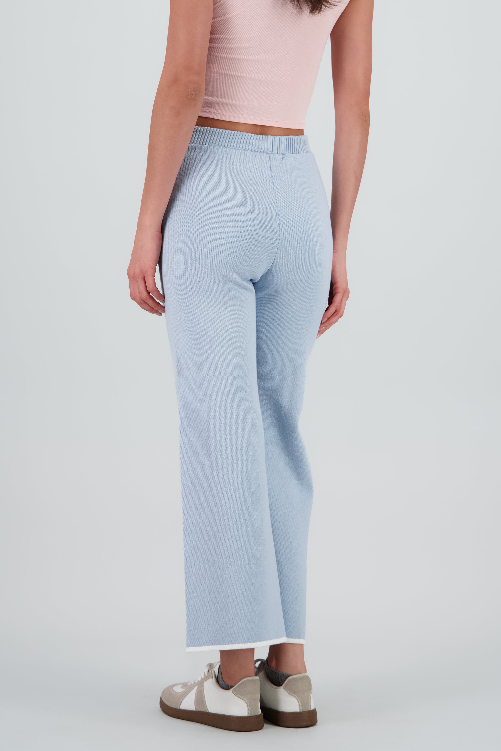 Pantalon amplio tejido AZUL PASTEL