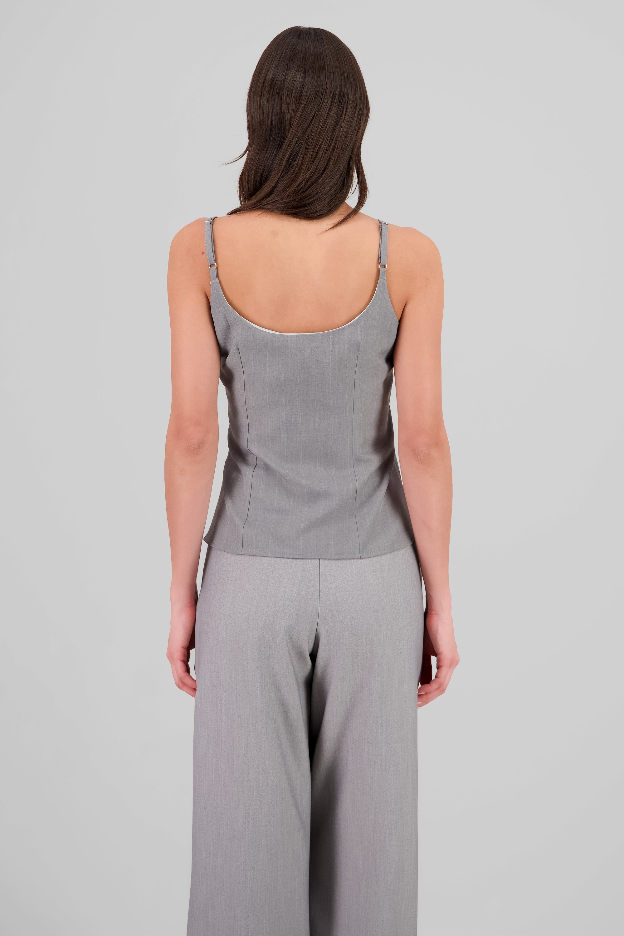 Blusa tirantes detalle cortes GRIS COMBO