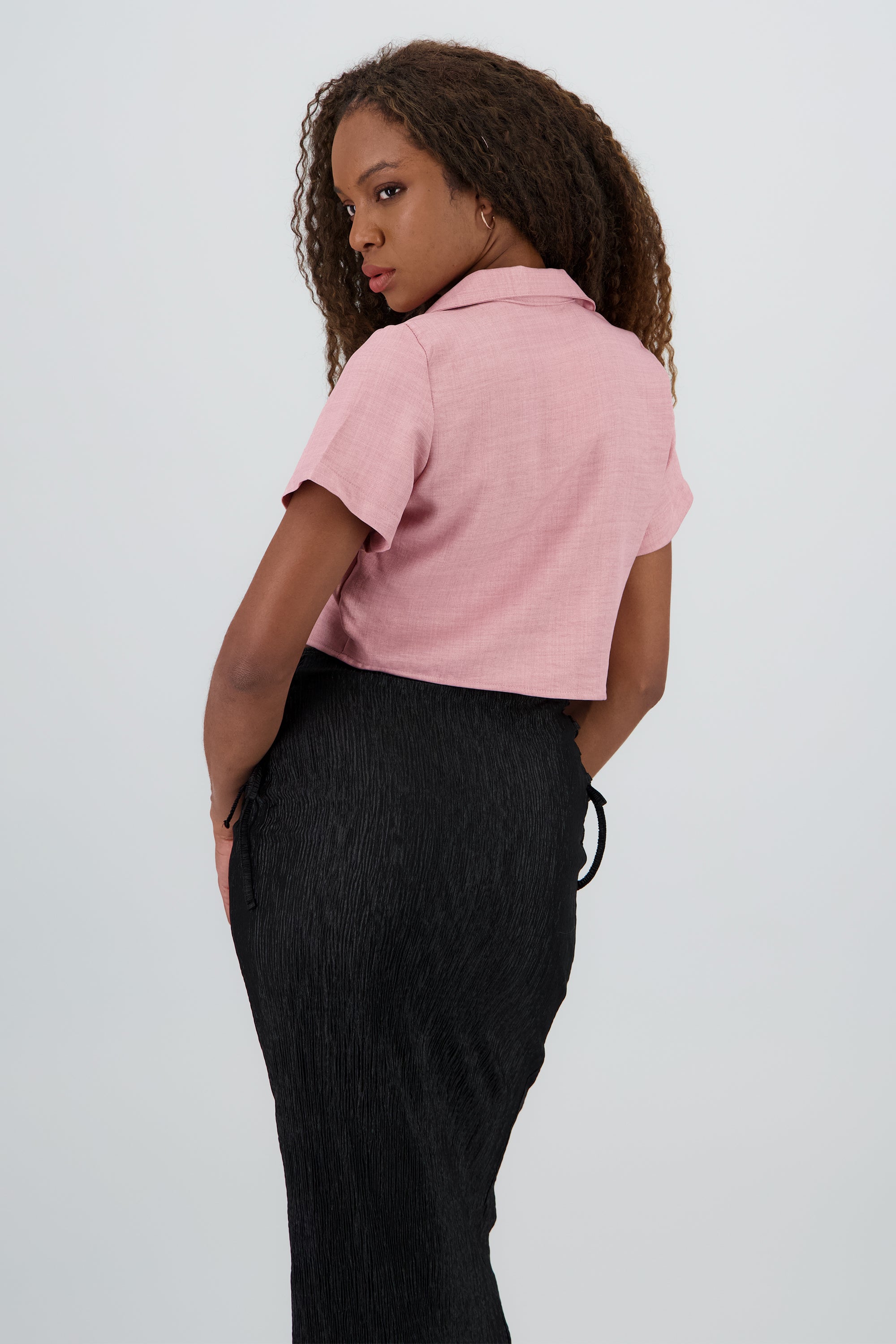 Camisa crop detalle lazo MALVA