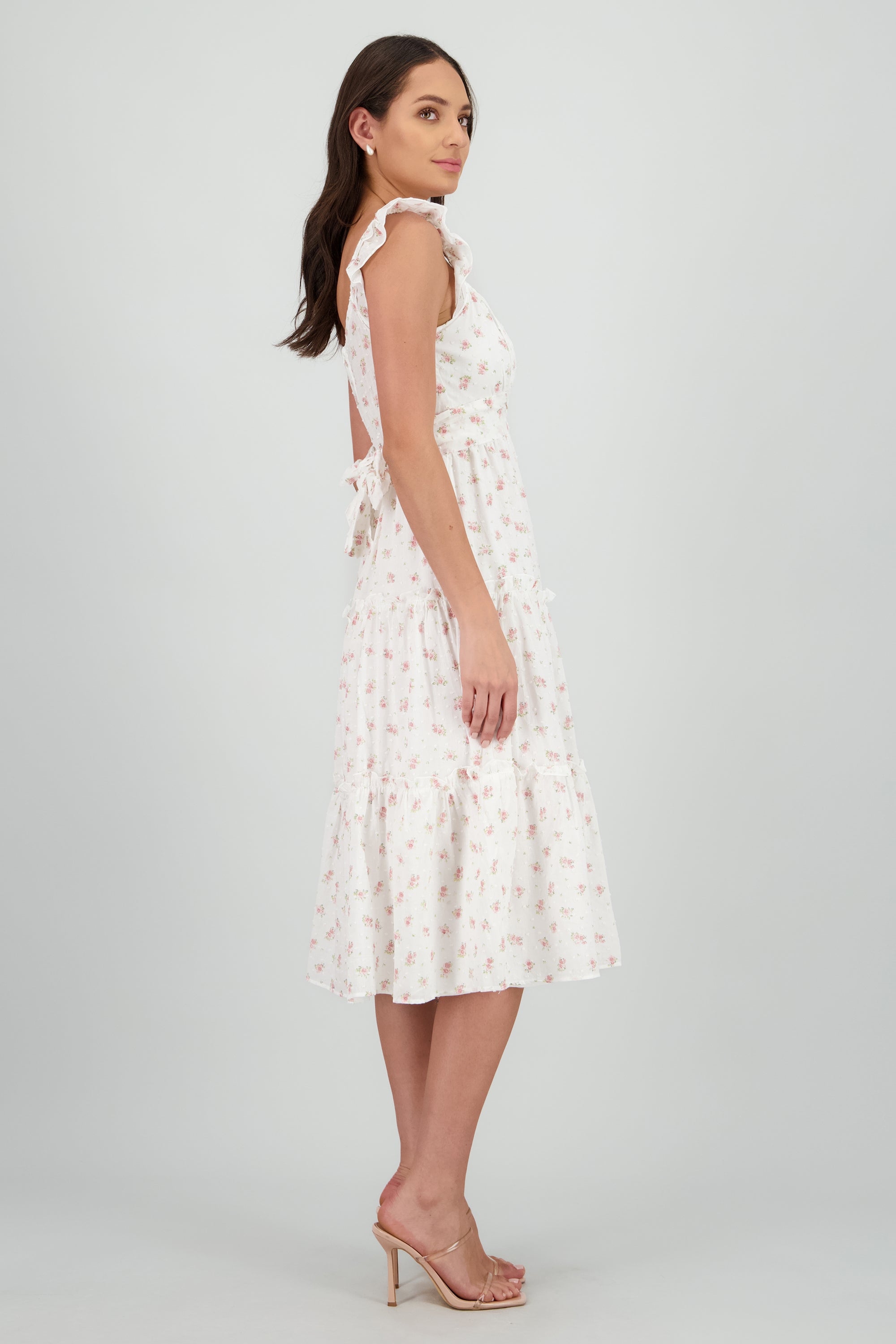 Vestido maxi estampado flores BLANCO COMBO